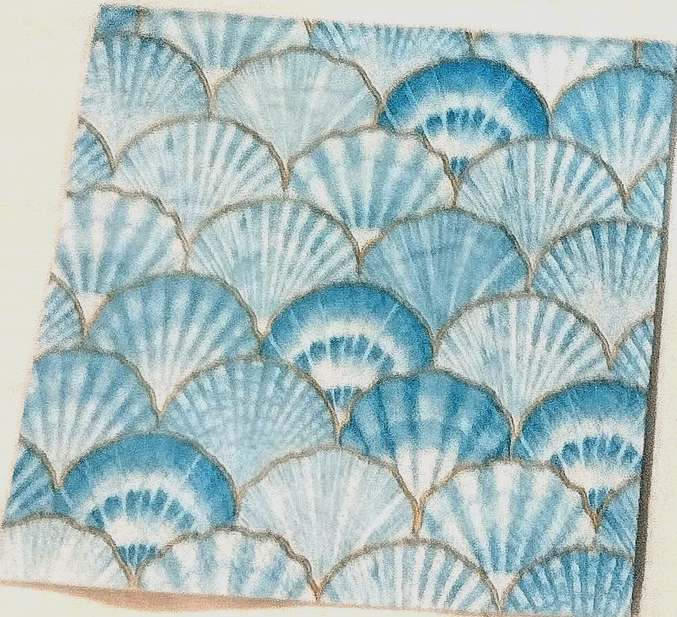 TEAL BLUE SCALLOP SHELL ALL OVER PRINT ~ 2 Individual BEVERAGE Decoupage Napkins TEAL BLUE SCALLOP SHELL ALL OVER PRINT ~ 2 Individual BEVERAGE Decoupage Napkins