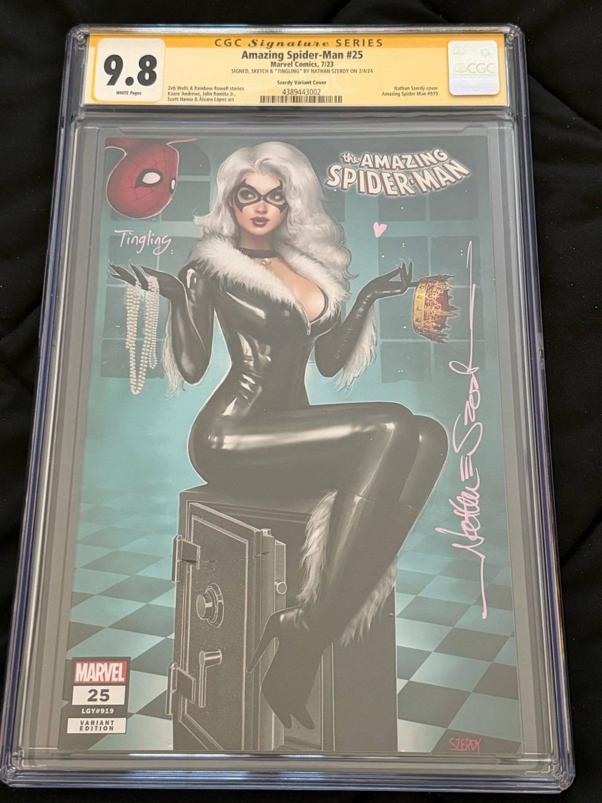 Amazing Spider-Man Issue #25 CGC SS 9.8 Szerdy Variant 2023 SIGNED SKETCH QUOTE