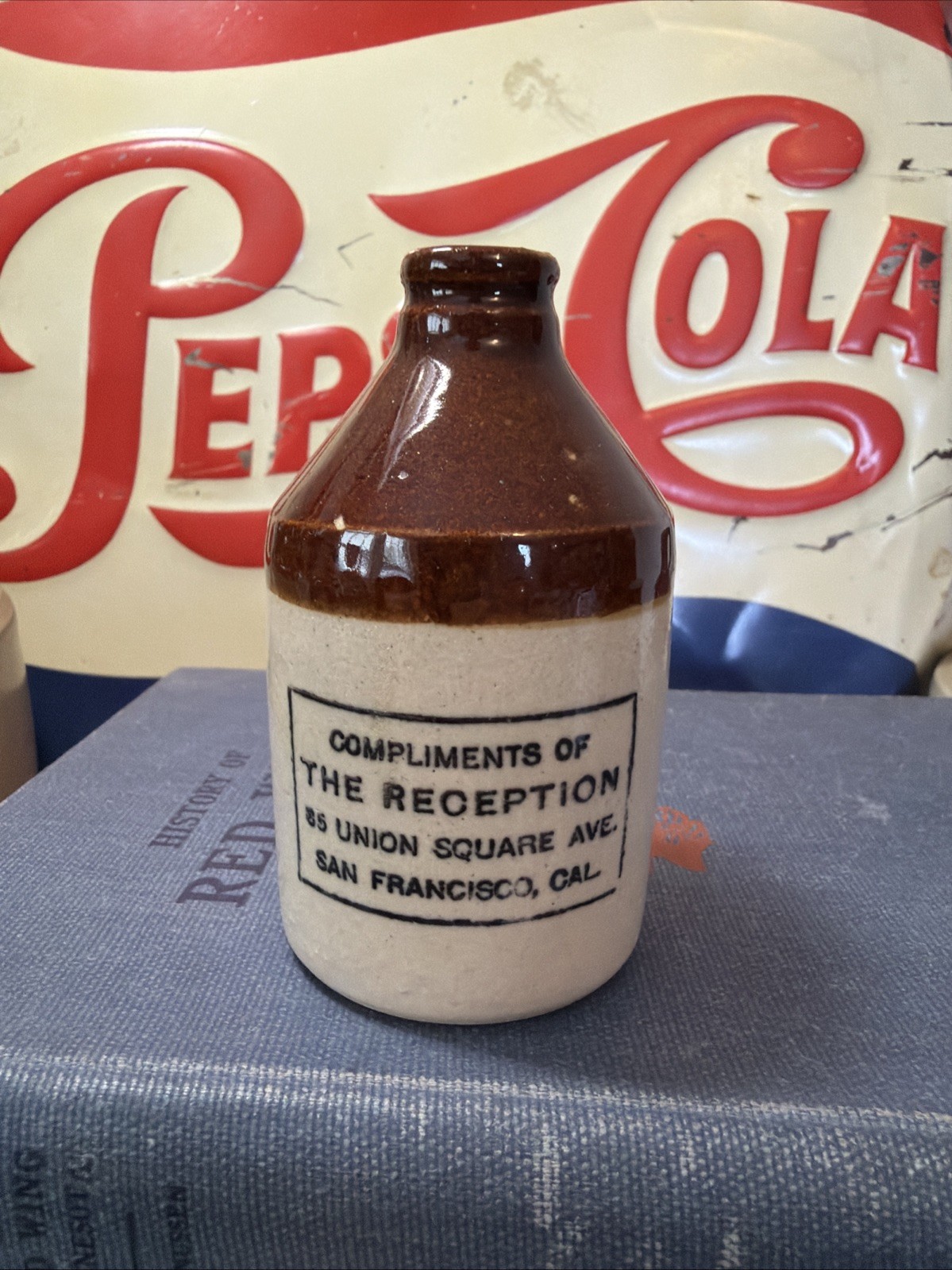 California Mini Jug Antique Saloon San Francisco Crock Croc Decanter