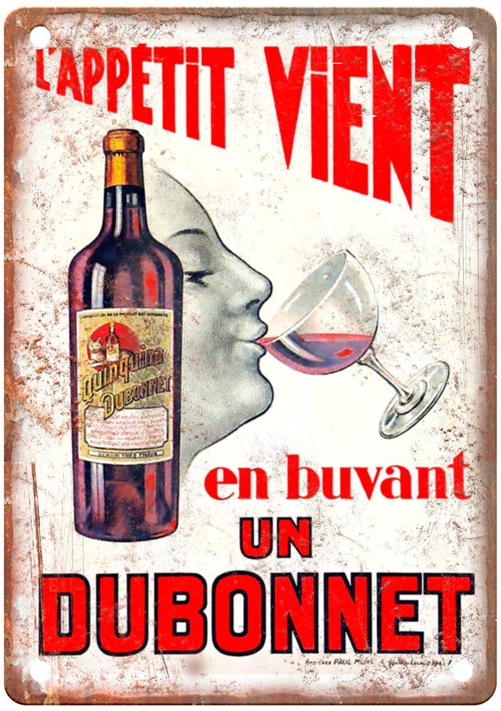 L\'Appétit vient en buvant un Dubonnet Liquor Poster Retro Look Sign E983