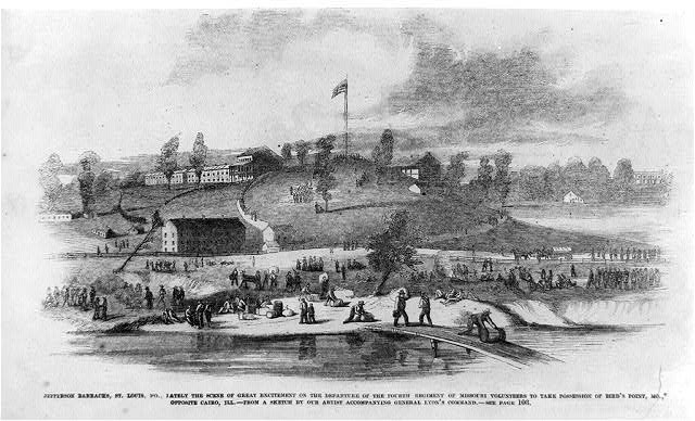 Jefferson Barracks St. Louis Missouri 1861 Fourth Missouri Volunteers Departure