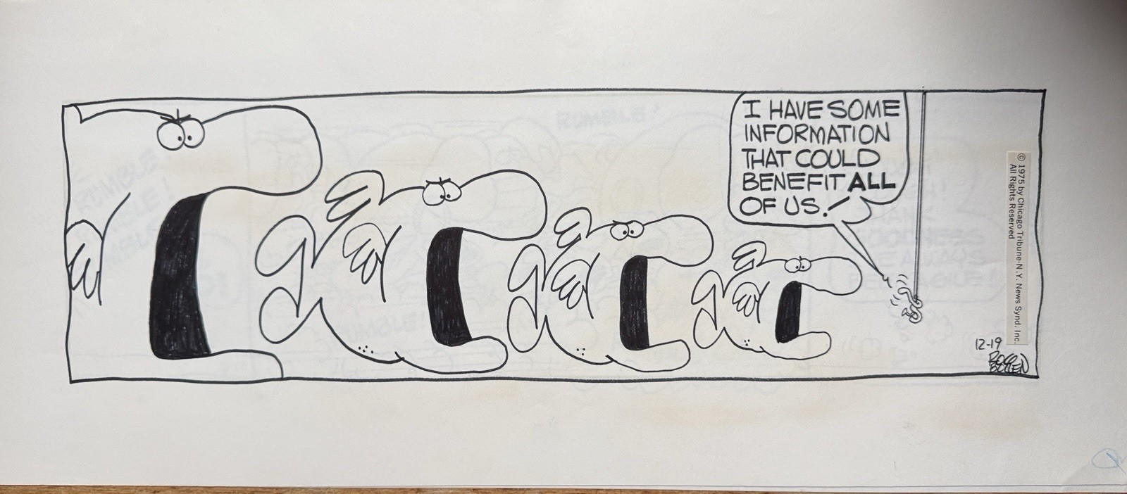 Original Comic Strip Animal Crackers Daily By Rog Bollen Signed Dish Original Comic Strip Animal Crackers Daily By Rog Bollen Signed Dish