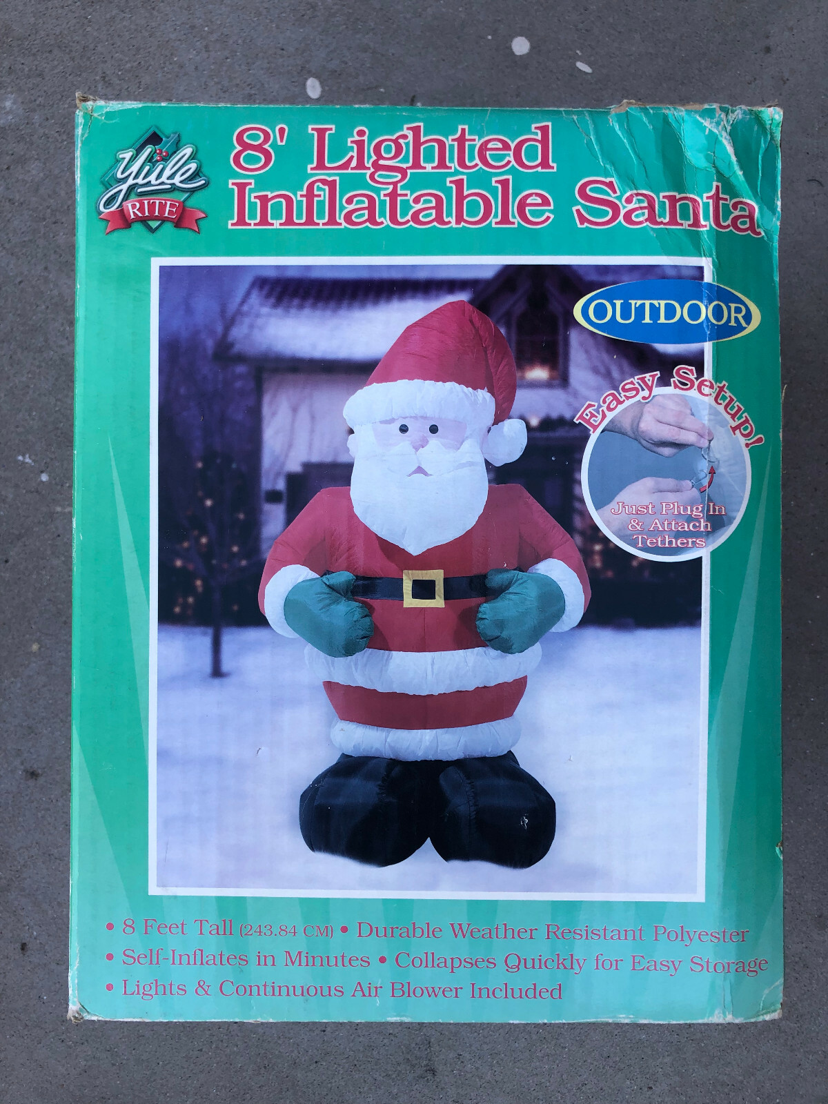 Yule Rite Aid 8ft Lighted Inflatable Santa Clause