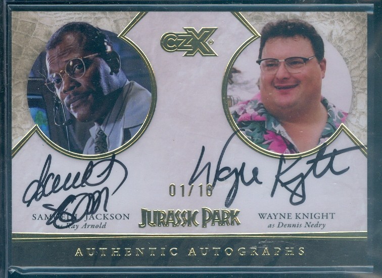 Jurassic Park CZX ( SLK-WK ) Jackson / Knight Dual  Autograph Card [ 1/10 ]