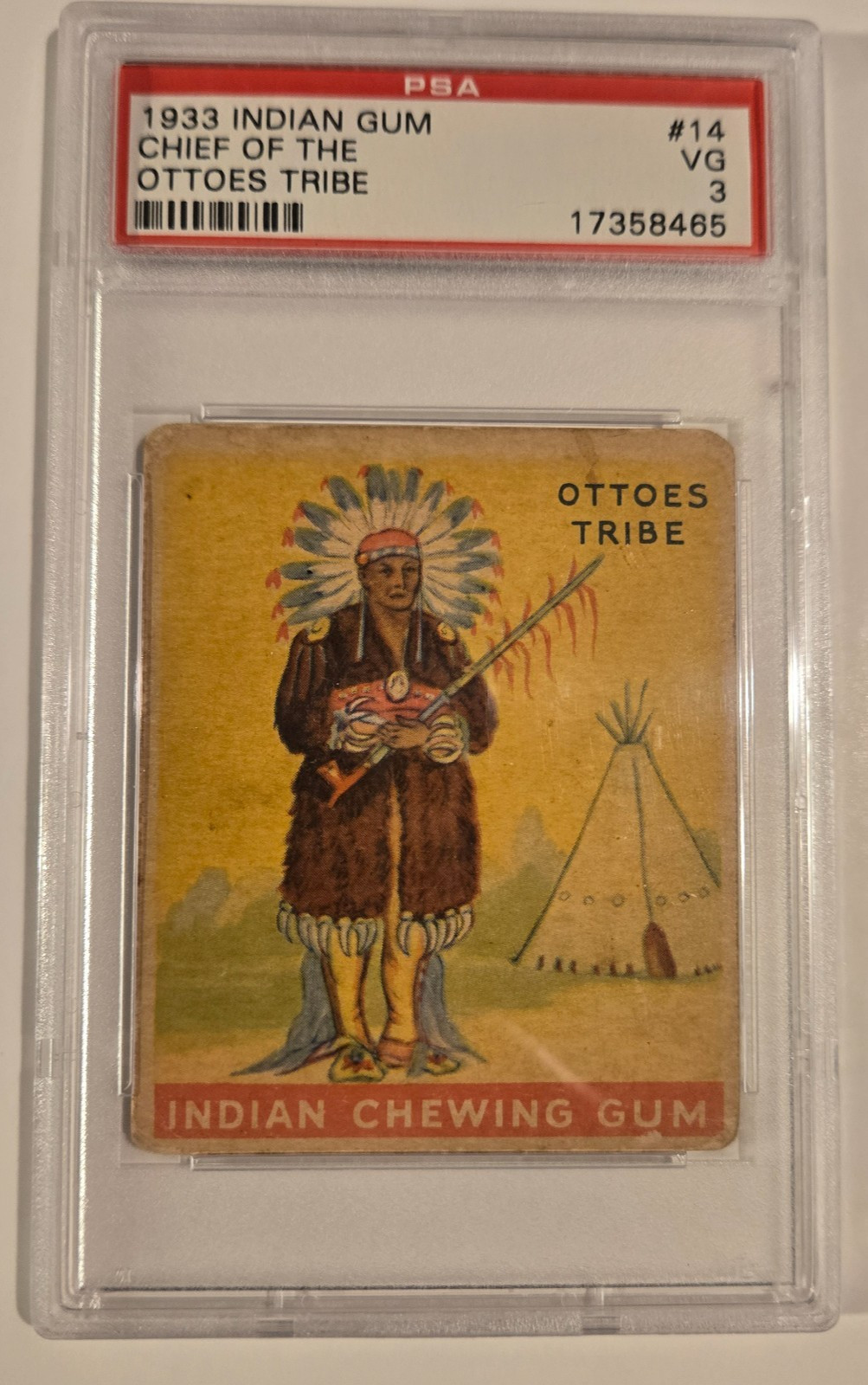 1933 INDIAN GUM #14 CHIEF OF THE OTTOES TRIBE