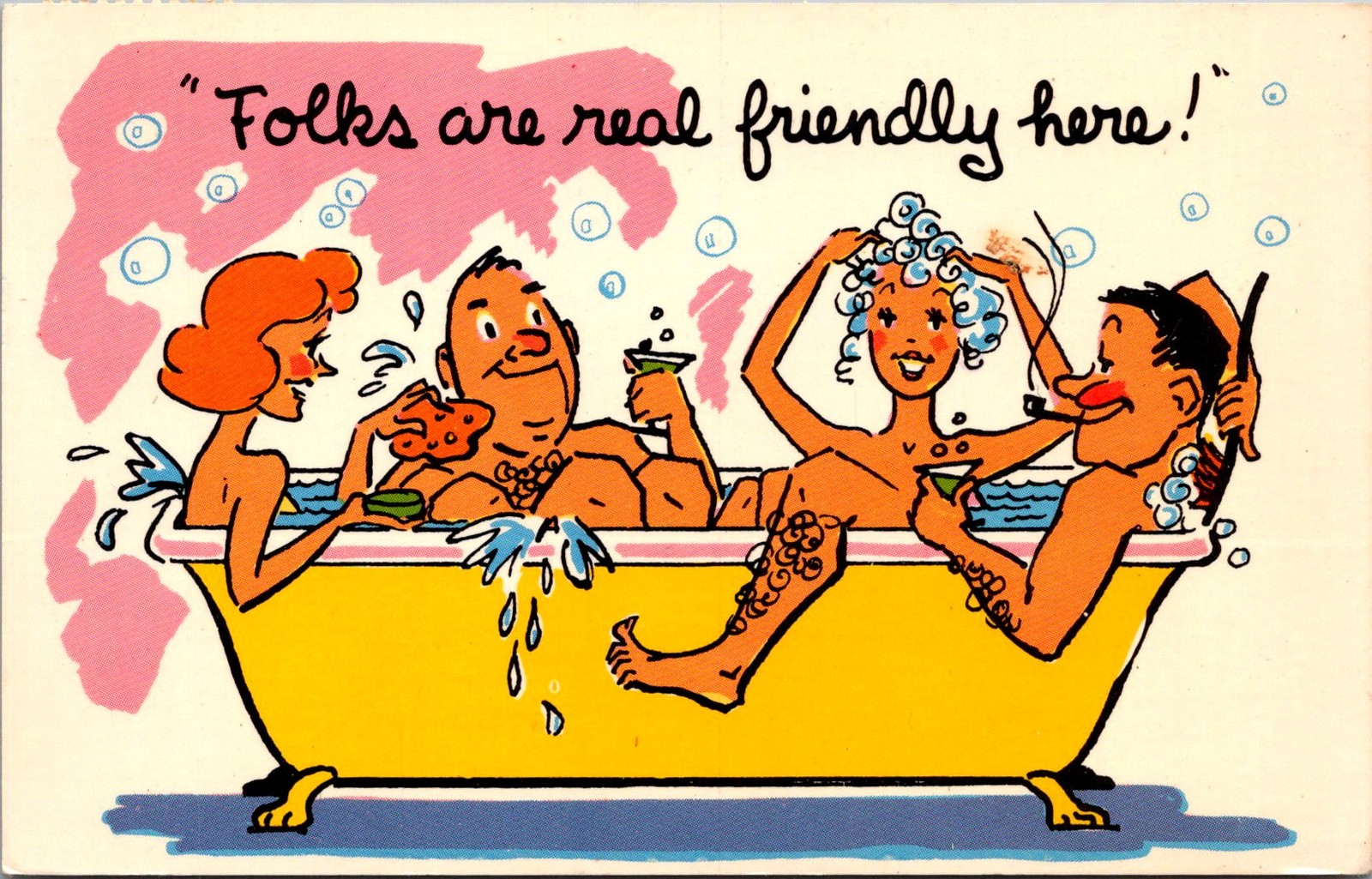 Pocono Mountains Folks Are Friendly Comic PA 1971 Vintage Postcard 5P21-12