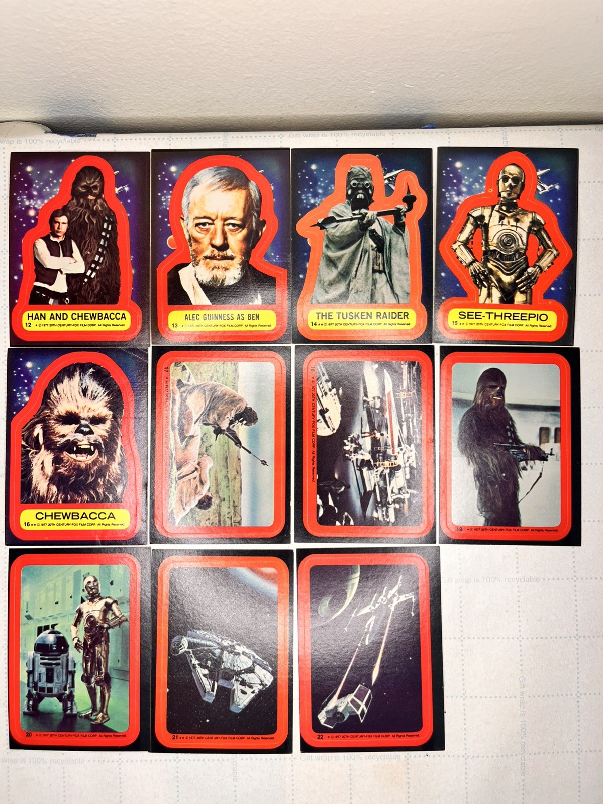 1977 Star Wars Series 2 Topps Complete Sticker Set #12-22 