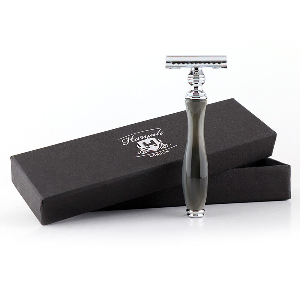  Classic Grey Double Edge Safety Razor Best Gift for Mens Prefect Shaving Razor 