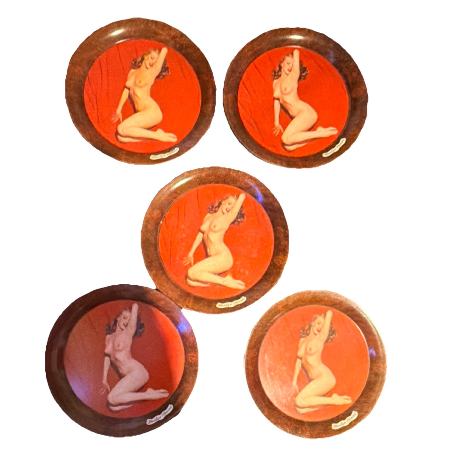 Marilyn Monroe Vintage 1950's Metal Drink Coaster-Rare find