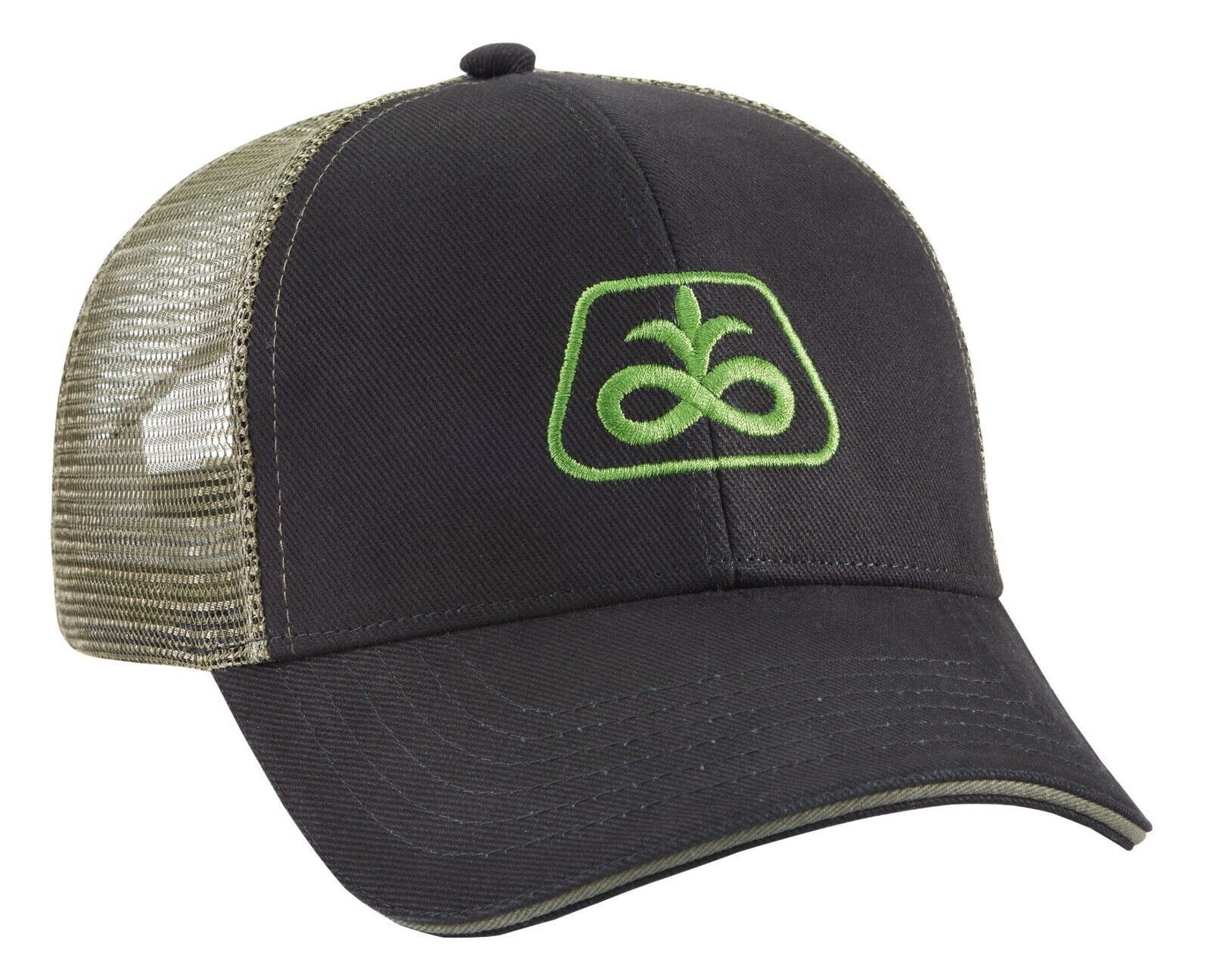 PIONEER SEED *BLACK & OLIVE MESH BACK* Trademark Logo CAP HAT *BRAND NEW* PS15