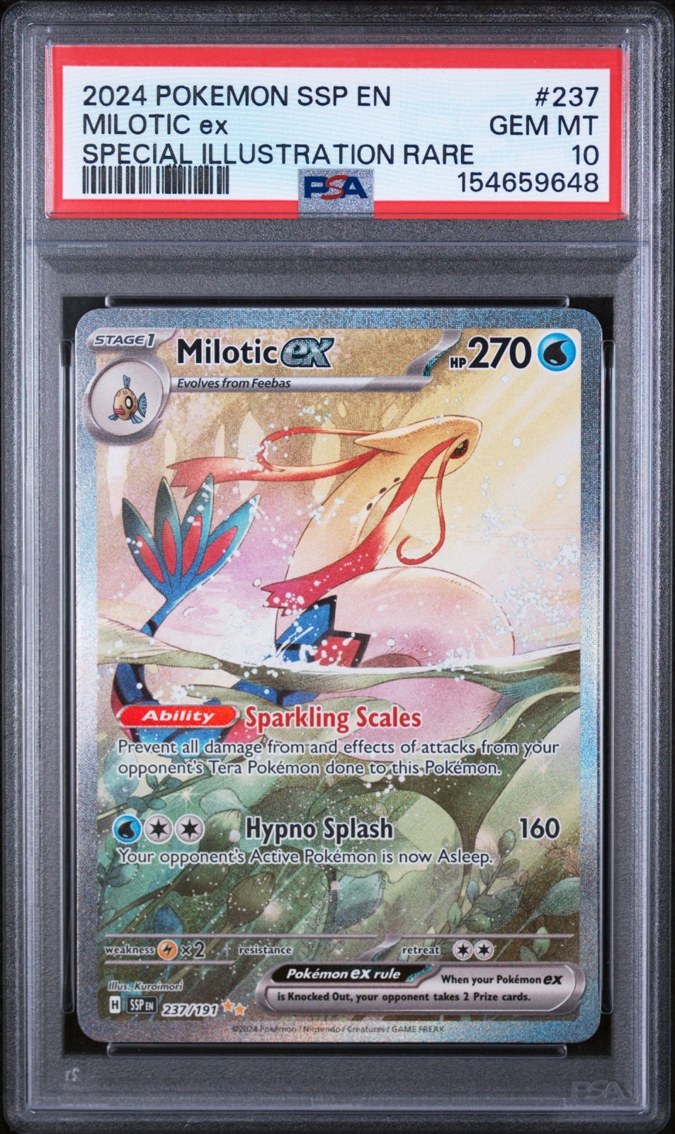 PSA 10 2024 POKEMON SSP EN-SURGING SPARKS #237 MILOTIC ex SIR PSA 10 2024 POKEMON SSP EN-SURGING SPARKS #237 MILOTIC ex SIR