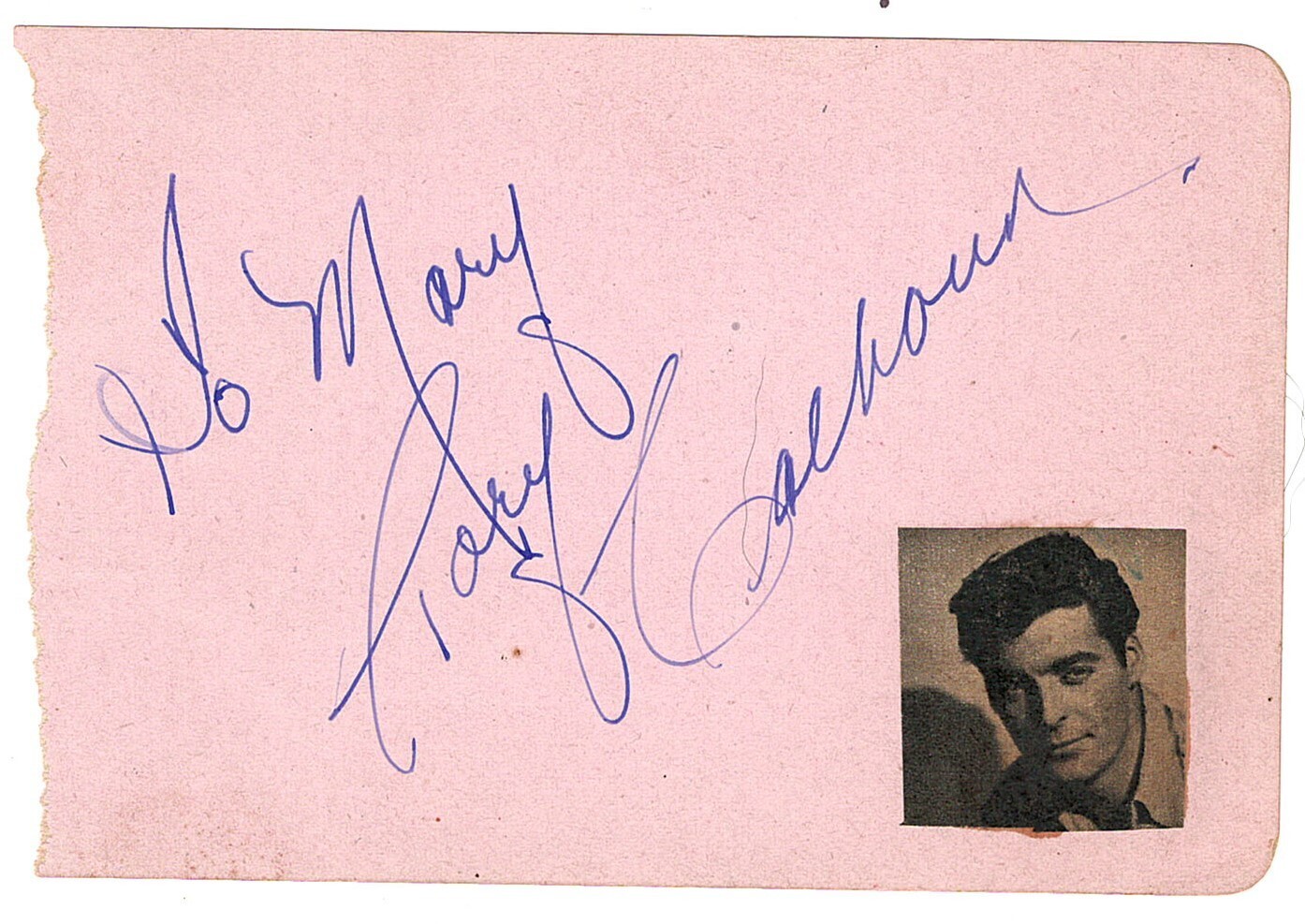 GREAT WESTERN ACTOR ROY CALHOUN AUTOGRAPH ON OLD ALBUM PAGE