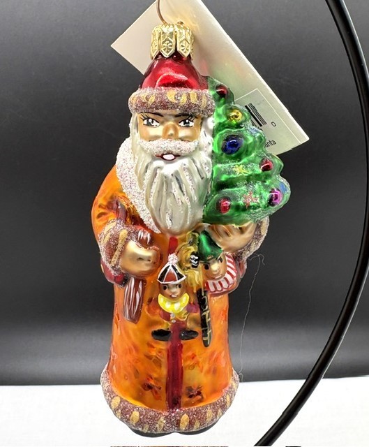 Christopher Radko Baby Balmoral Santa Blown Glass Christmas Ornament 4 1/2\