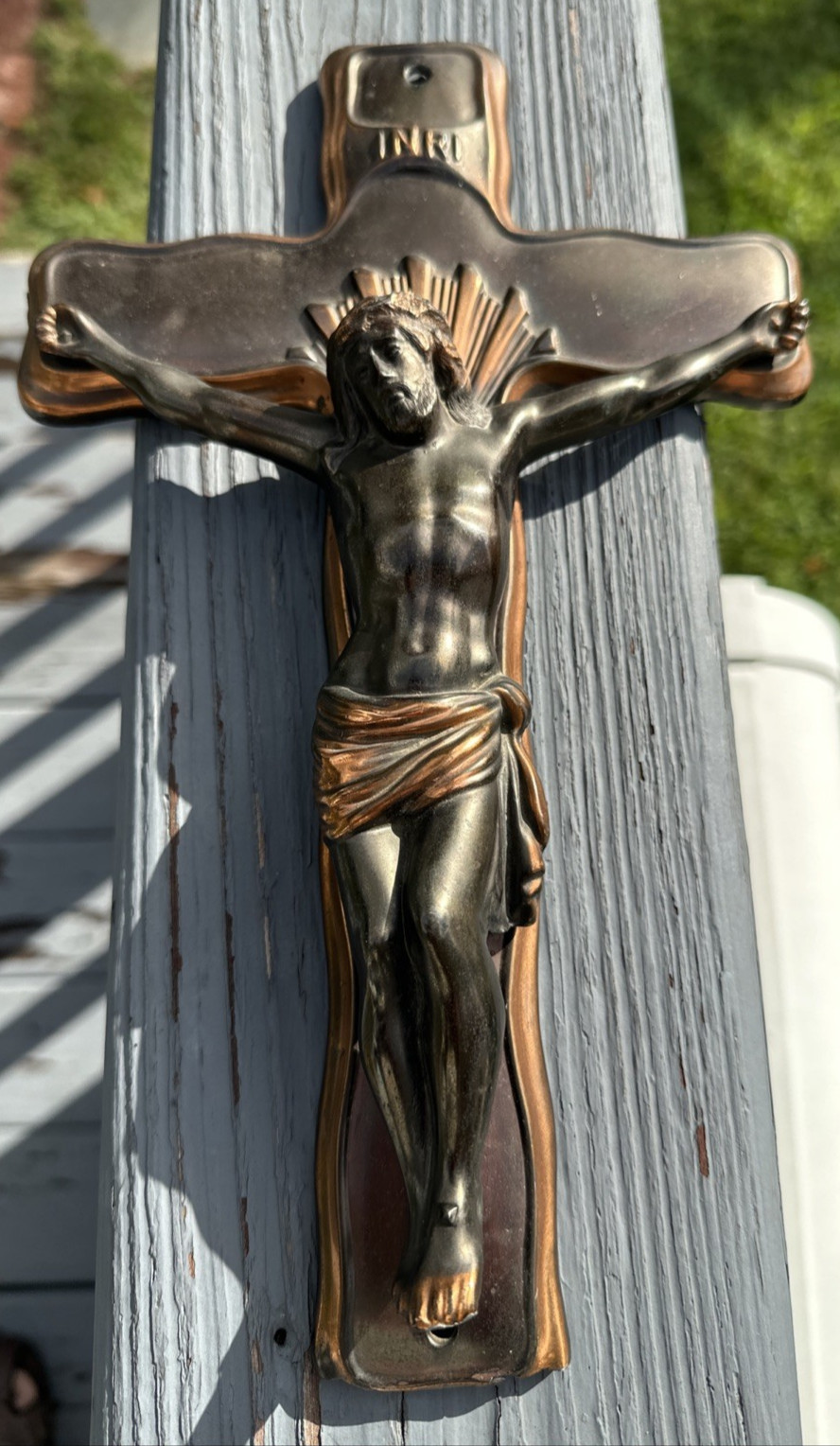 Vintage BCH Mfg Co Bridgeport No 18 Crucifix Art Deco Coffin Cross 2lbs