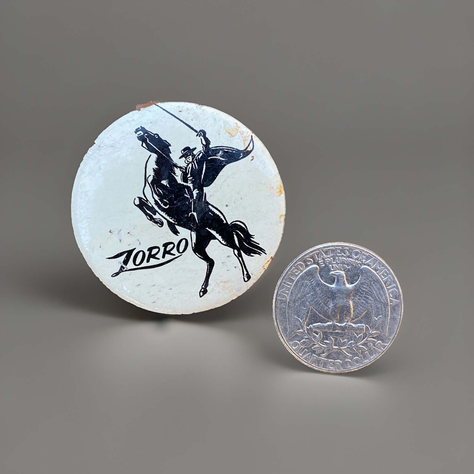 RARE 1960’s ZORRO Walt Disney Productions Television Metal Button Made in USA