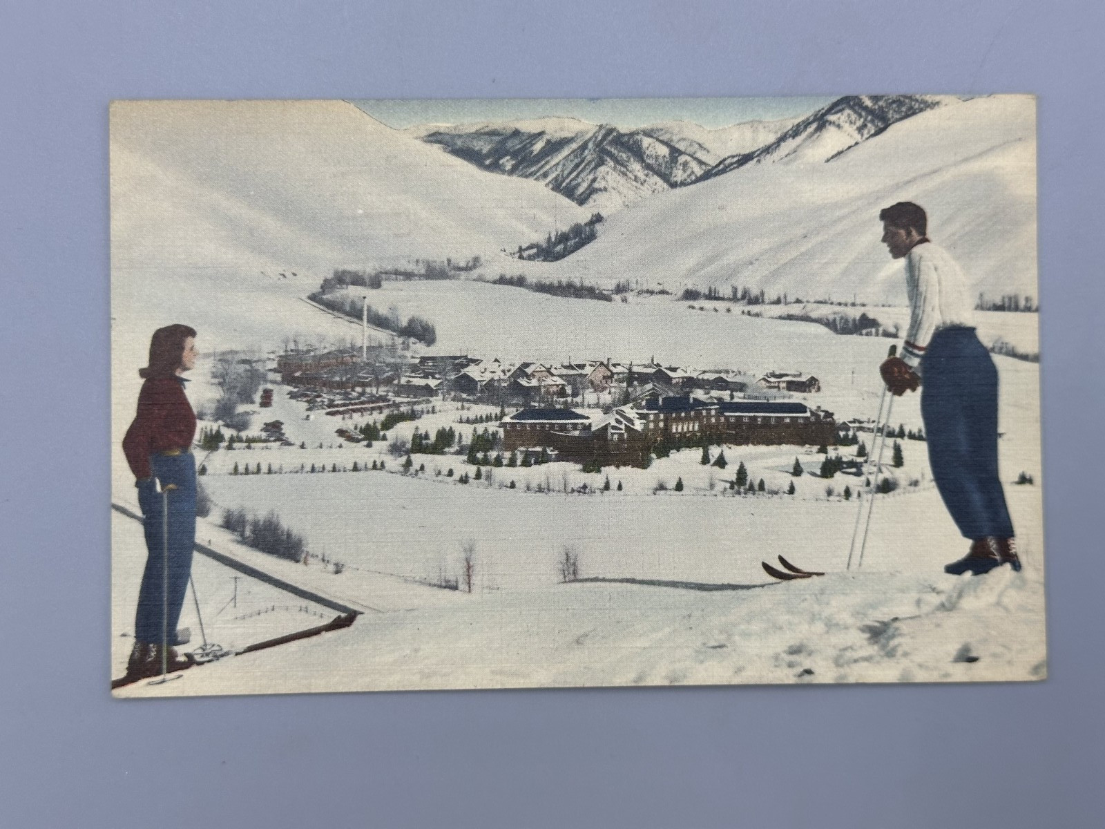 1952 SUN VALLEY SKIING Idaho UNION PACIFIC RAILROAD Postcard