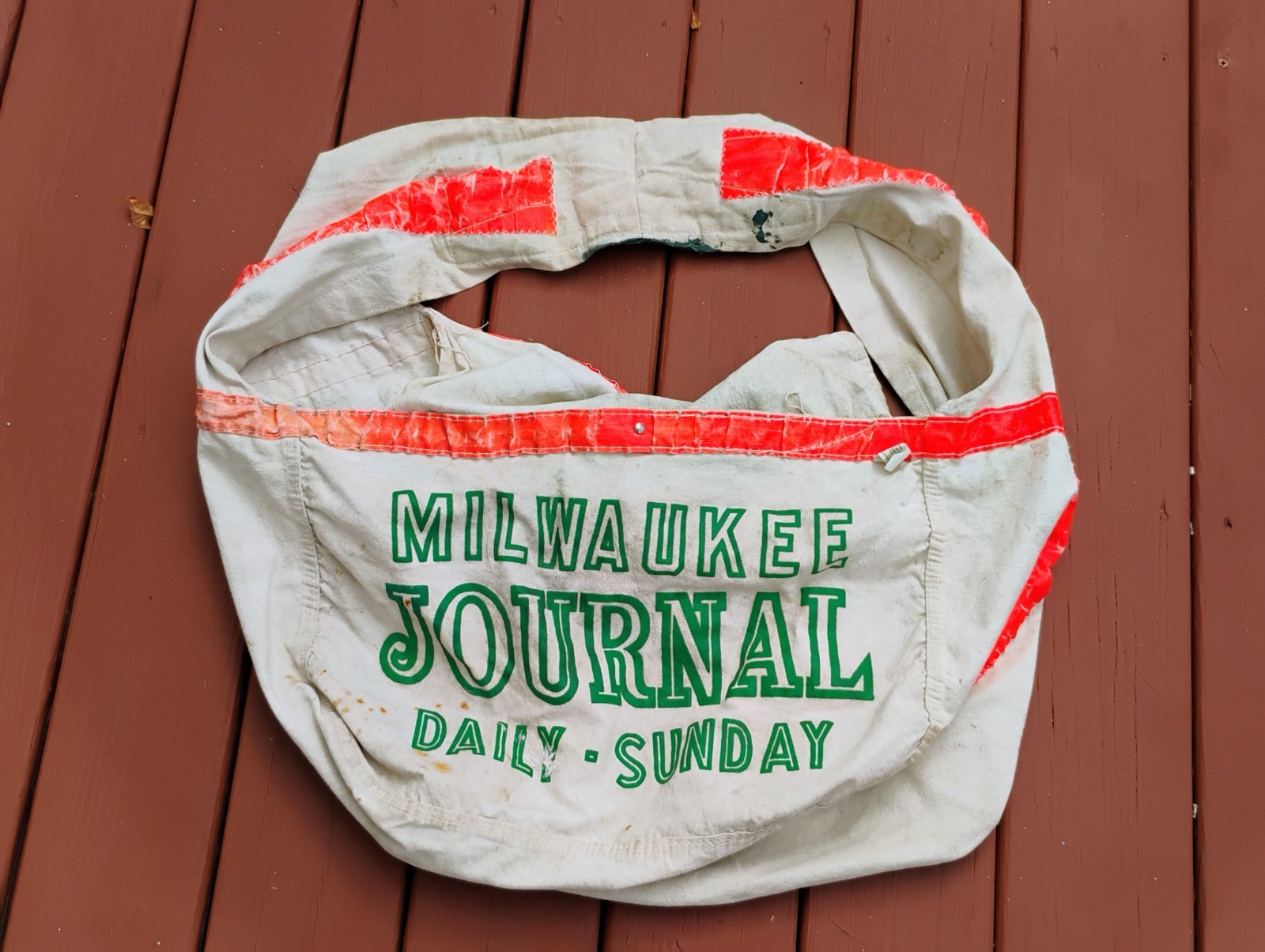 Vintage Milwaukee Journal Newspaper Bag Newsboy 1990s