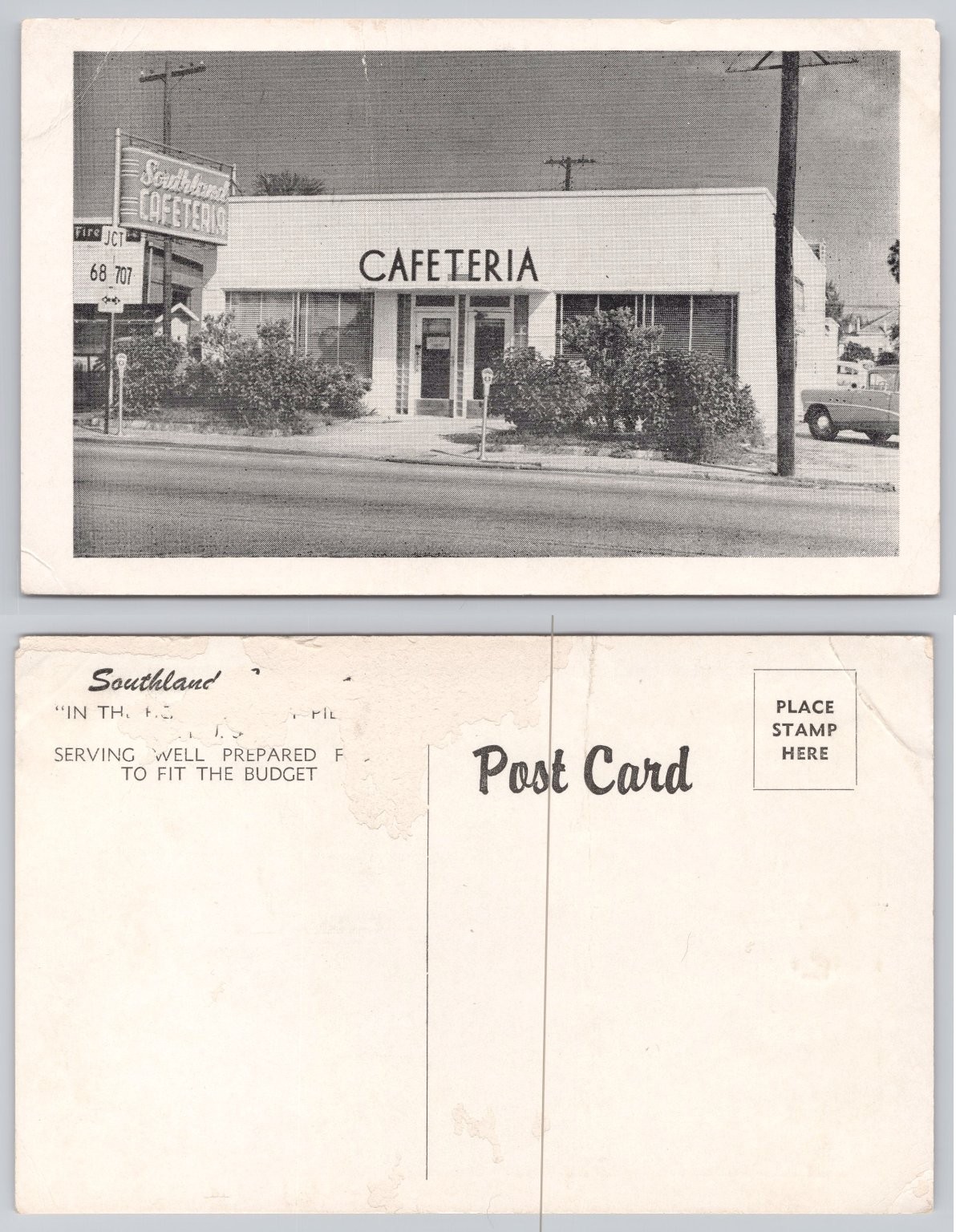 Southland Cafeteria Florence SC Vintage Photo Postcard Junction 68 707