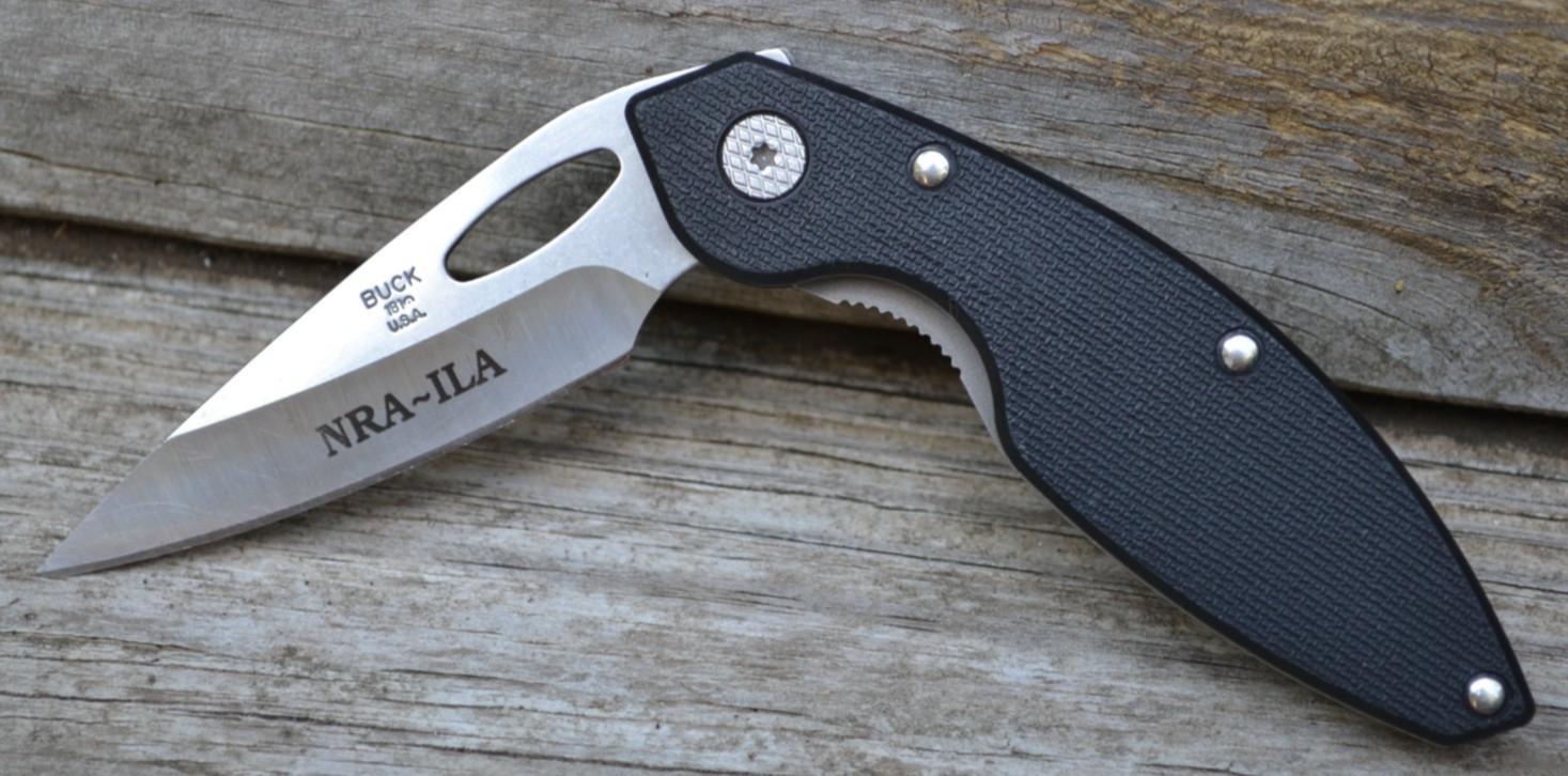 Buck 181 Odyssey NRA-ILA Flat Blade Liner-Lock Black Handle Folding Knife USA