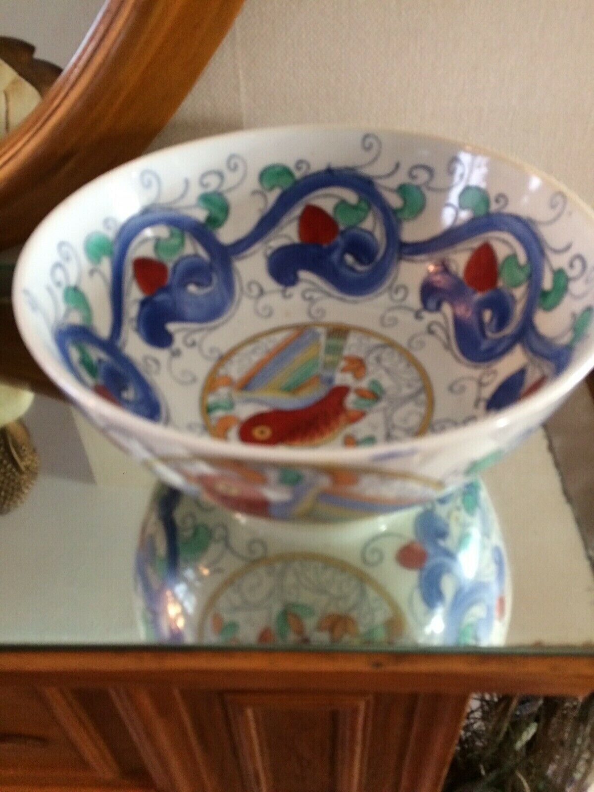 Vintage Chinese Porcelain Handpainted Birds 8 inch Bowls Set Of Four $75 EACH