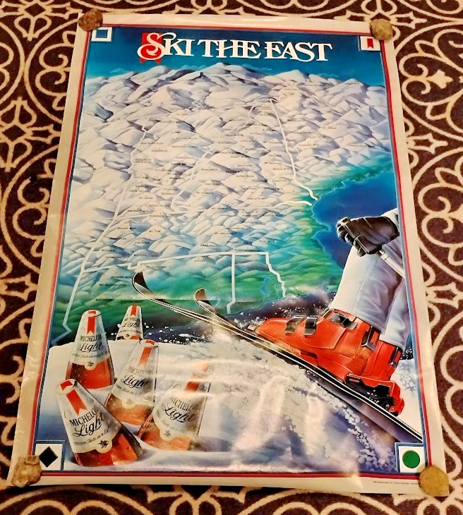 Vintage 1984 Ski The East Michelob Light Poster PROMO VERY RARE AB Kept Rolled Vintage 1984 Ski The East Michelob Light Poster PROMO VERY RARE AB Kept Rolled