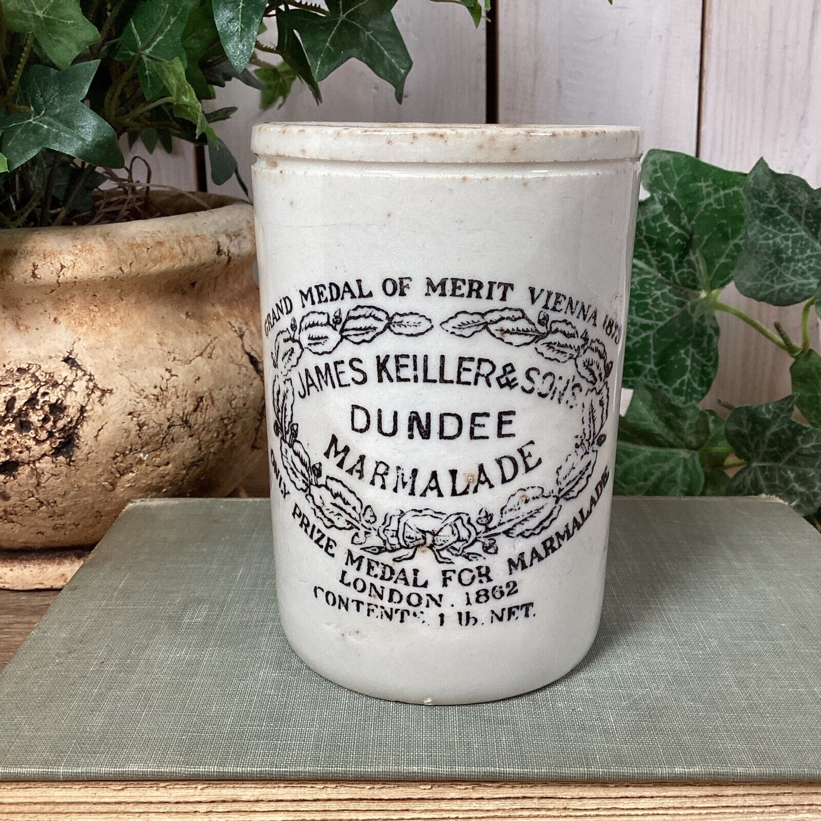 Antique James Keiller & Sons Dundee Marmalade Jar Made In England 1 Pound