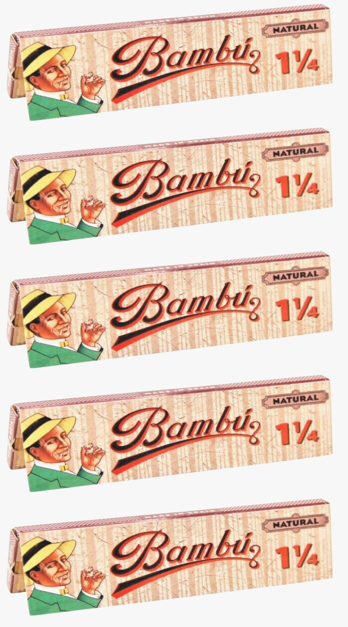 5x Bambu Classic Natural 1 1/4 Rolling Papers 100% Authentic 5/PKS USA Shipped