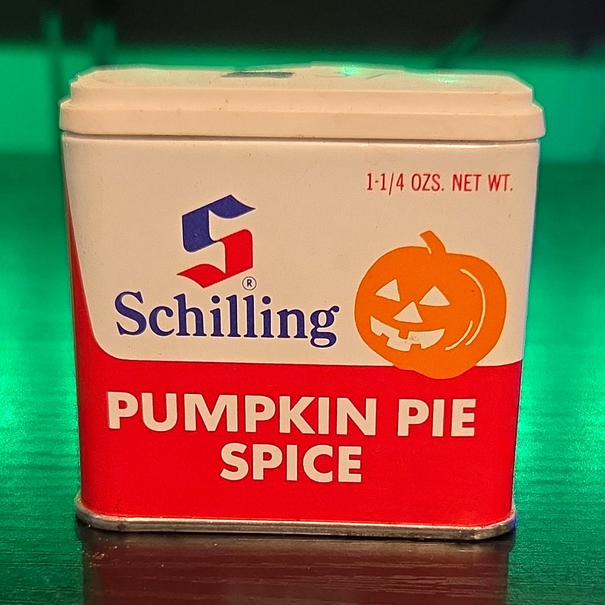 Vintage Schilling Pumpkin Pie Spice 1-1/4 oz Tin Can, Spices & Extracts Theme