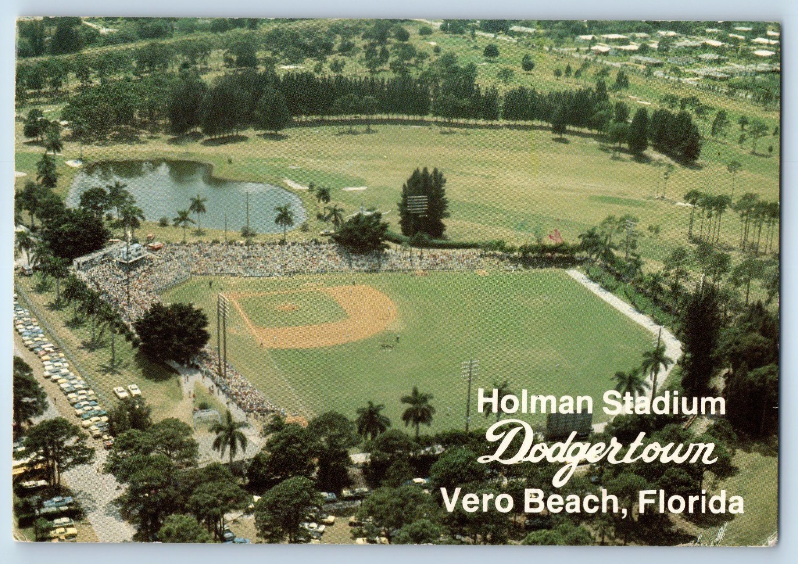 c1996 Vero Beach Florida Vintage Postcard Holman Stadium Dodgertown Aerial View