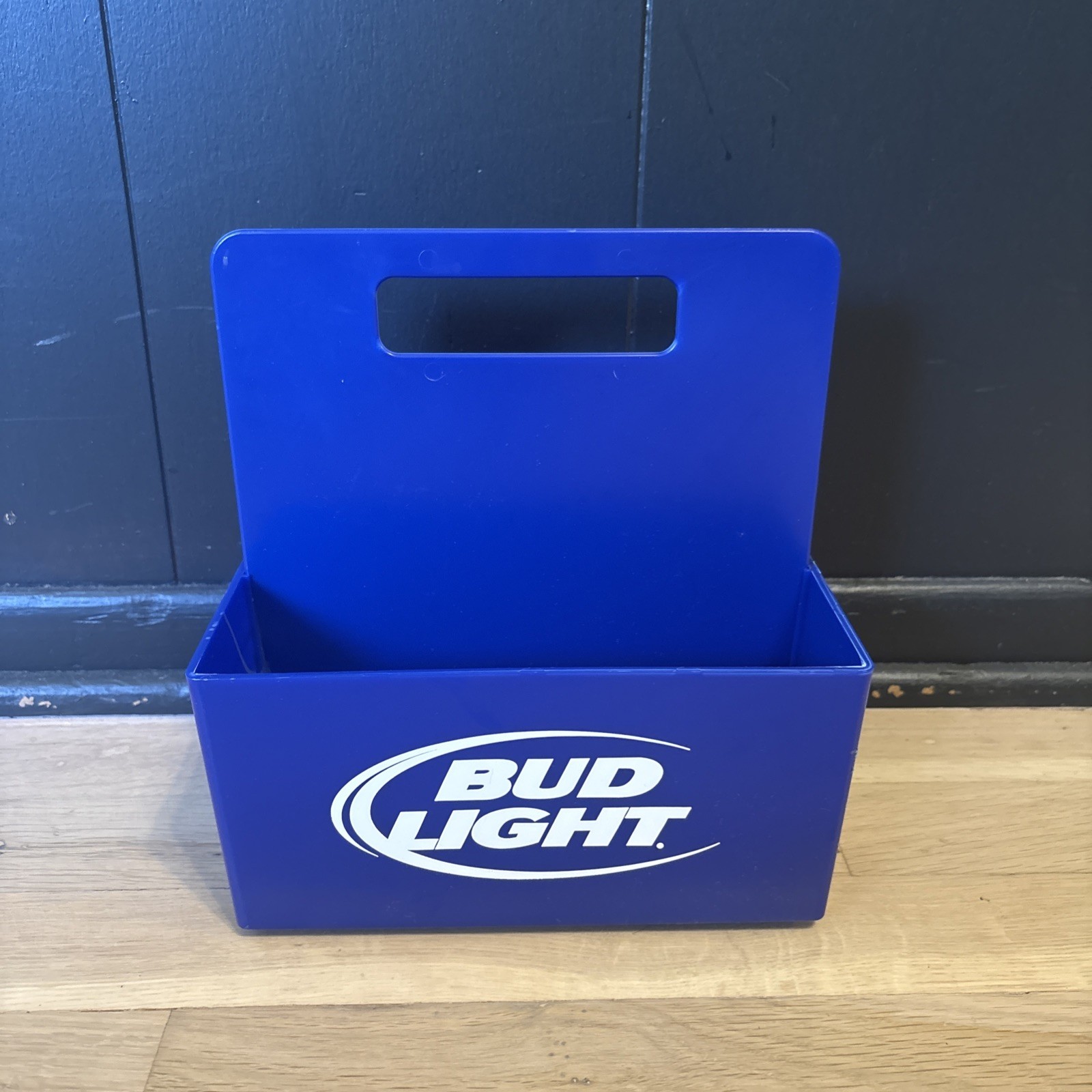 Vintage Bud Light Beer Condiment Caddy Bottle/Can Holder Blue Plastic 2007 RARE