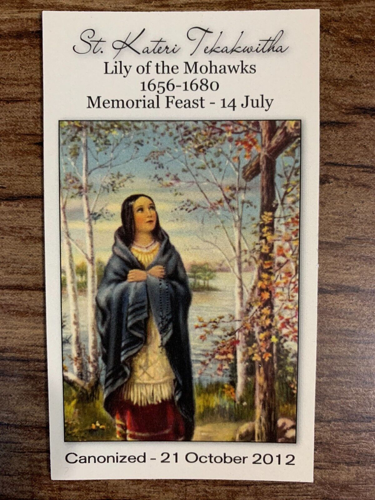 St. Kateri Tekakwitha Prayer Card, 10-Pack, Plus 2 Free Bonus Cards Included