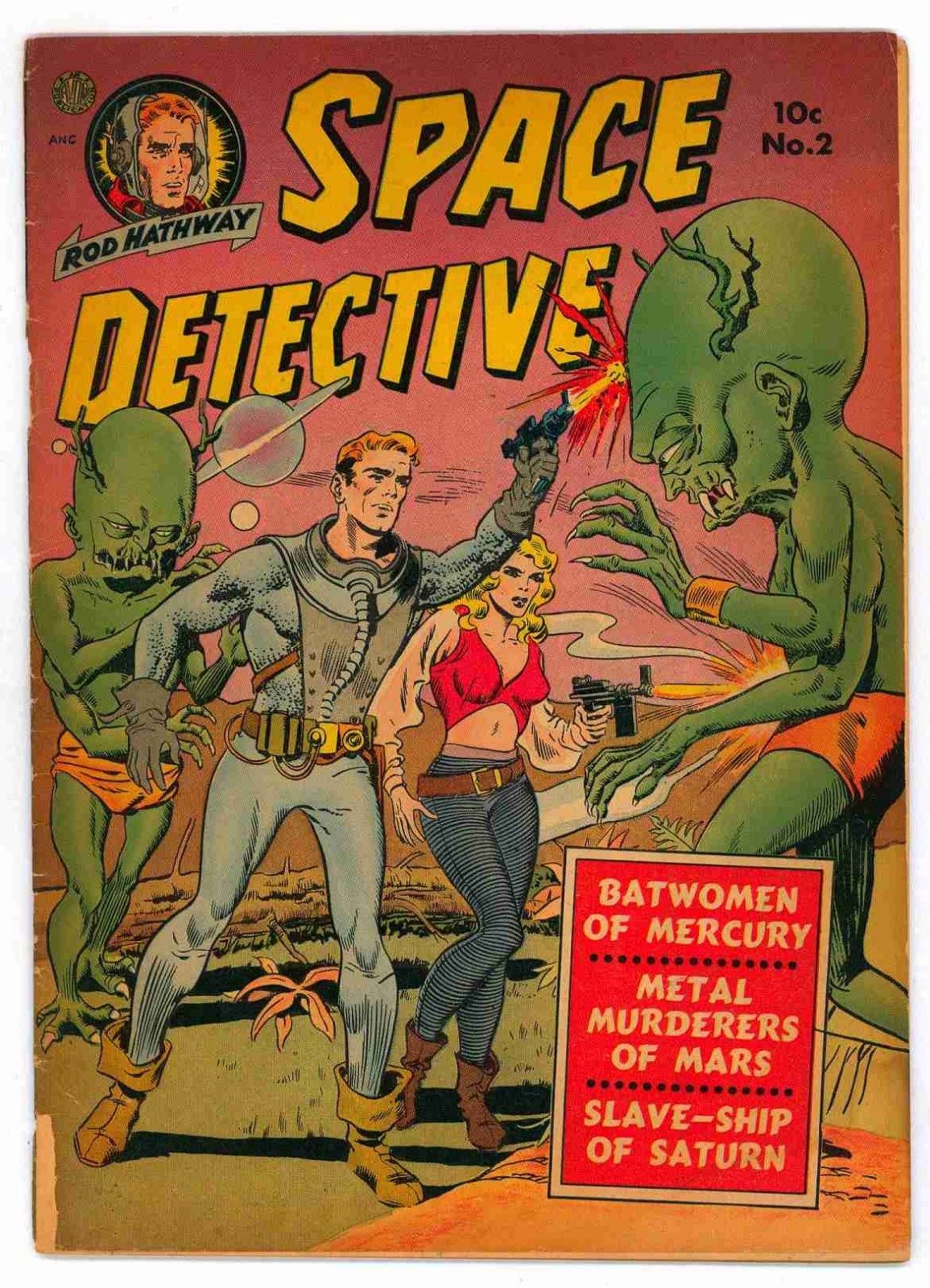 Space Detective #2 G/VG 3.0 Comic Avon Comics 1951  - READ DESCRIPTION