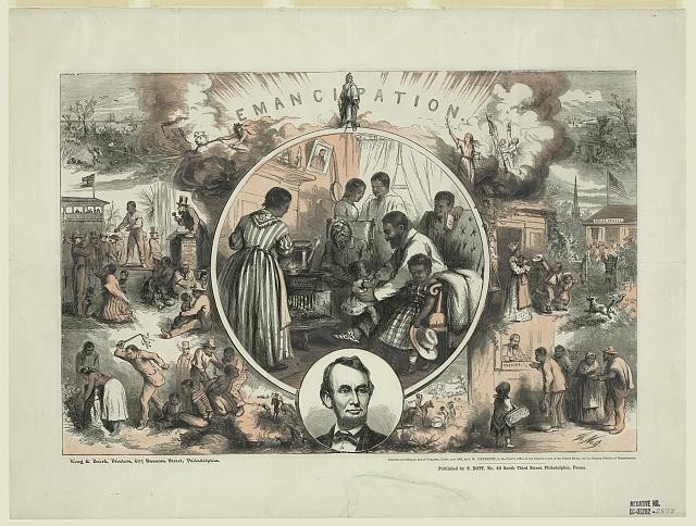 Philadelphia PA 1865 Emancipation Thomas Nast Civil War Engraving Lincoln