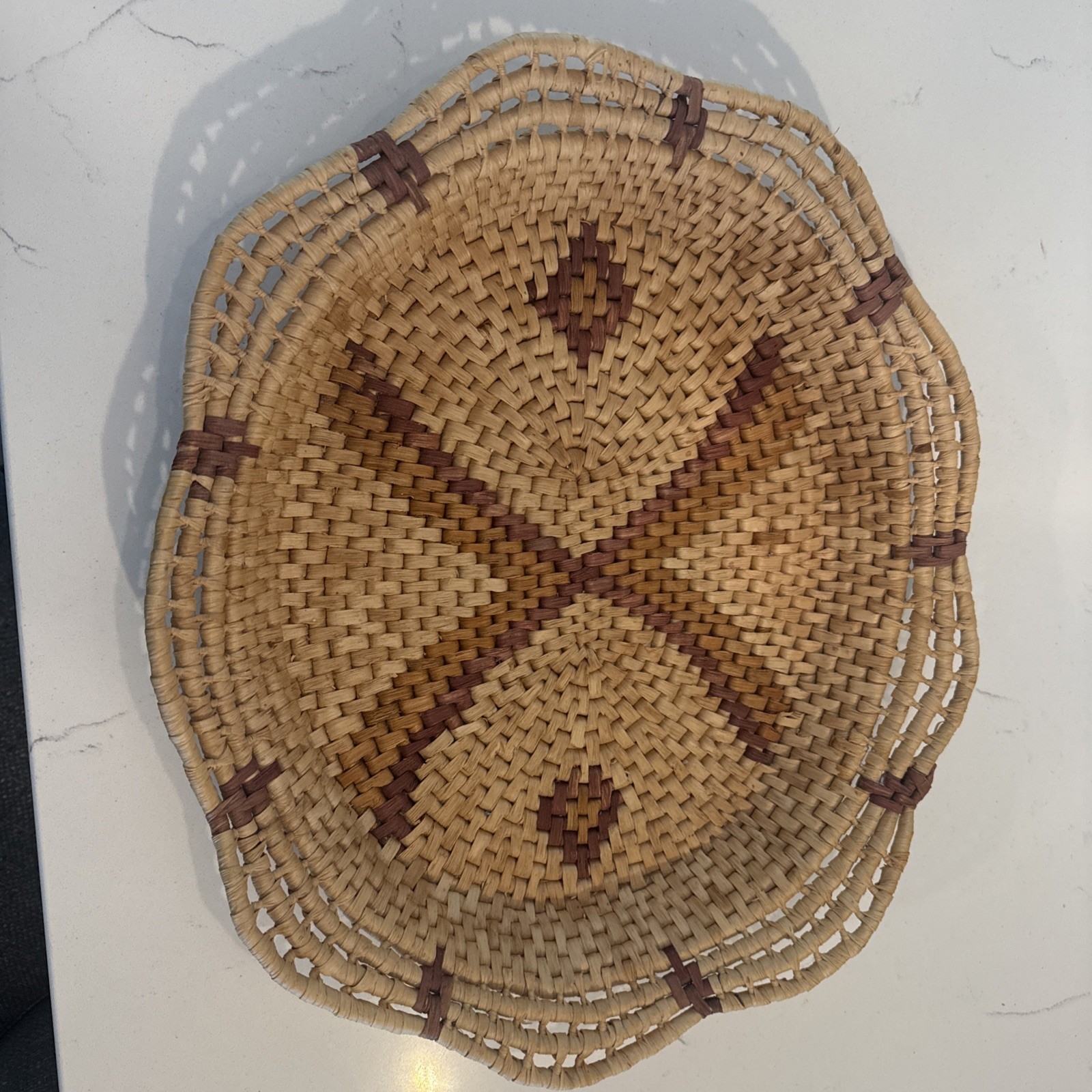 Vintage Carolina Sweetgrass 1970 Large Handwoven Decorative Basket Vintage Carolina Sweetgrass 1970 Large Handwoven Decorative Basket