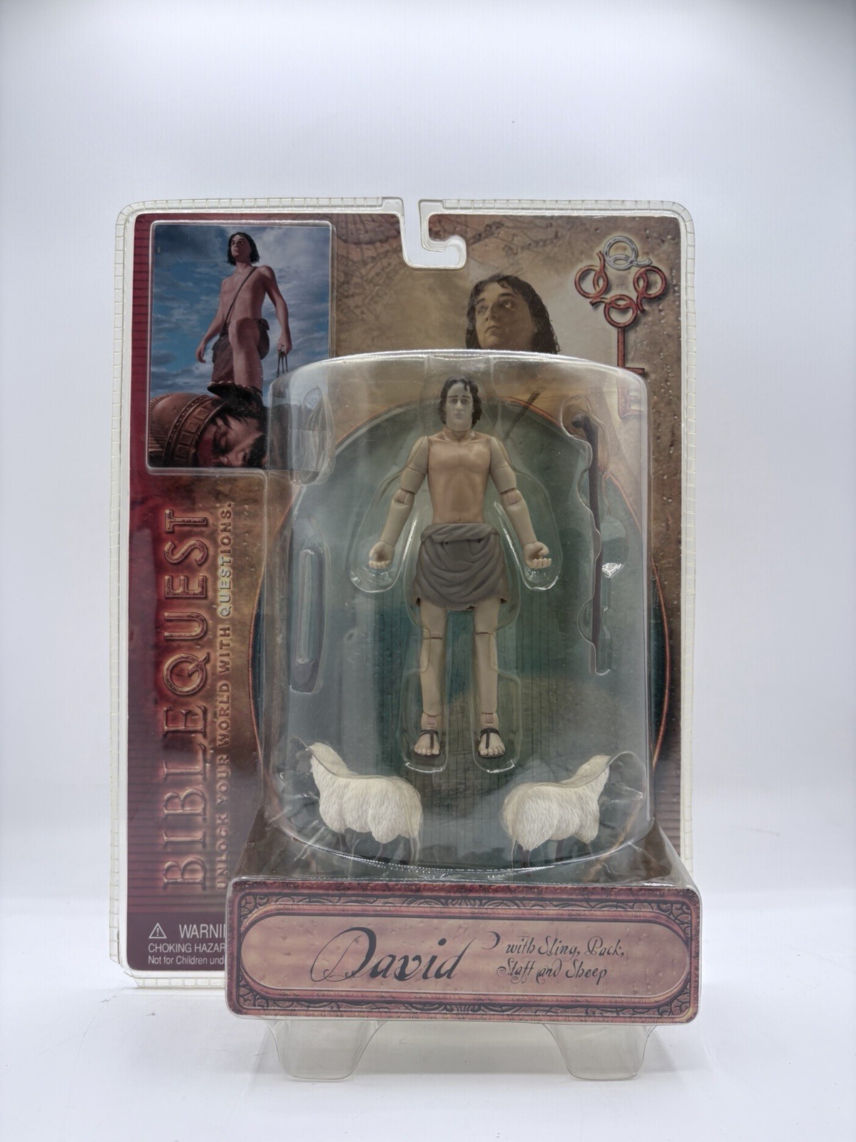 BibleQuest David Action Figure with Sling , Staff and Sheep NEW IN BOX