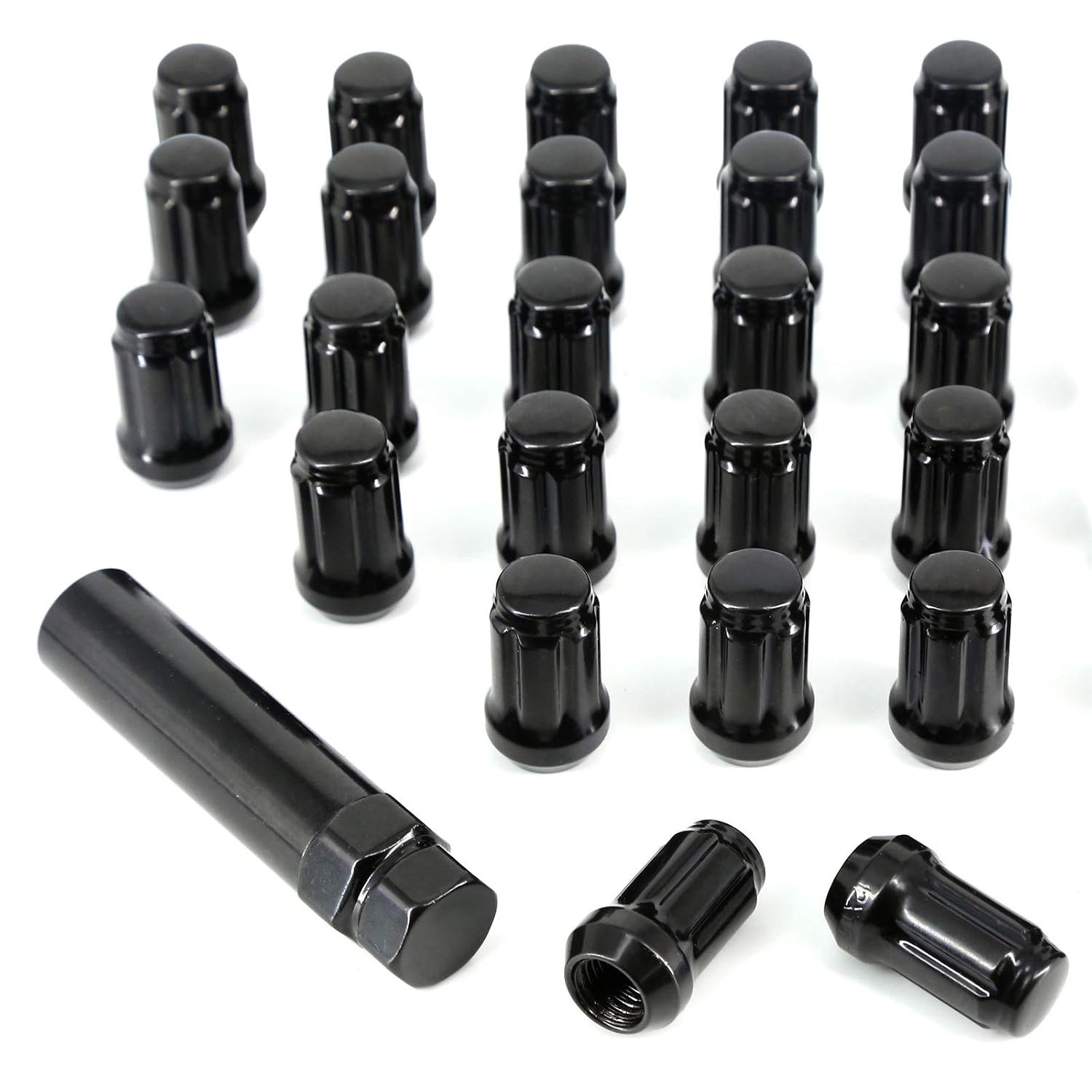 24-Pack M12x1.5 Black Spline Lug Nuts Fit for Toyota Tacoma Tundra 24-Pack M12x1.5 Black Spline Lug Nuts Fit for Toyota Tacoma Tundra