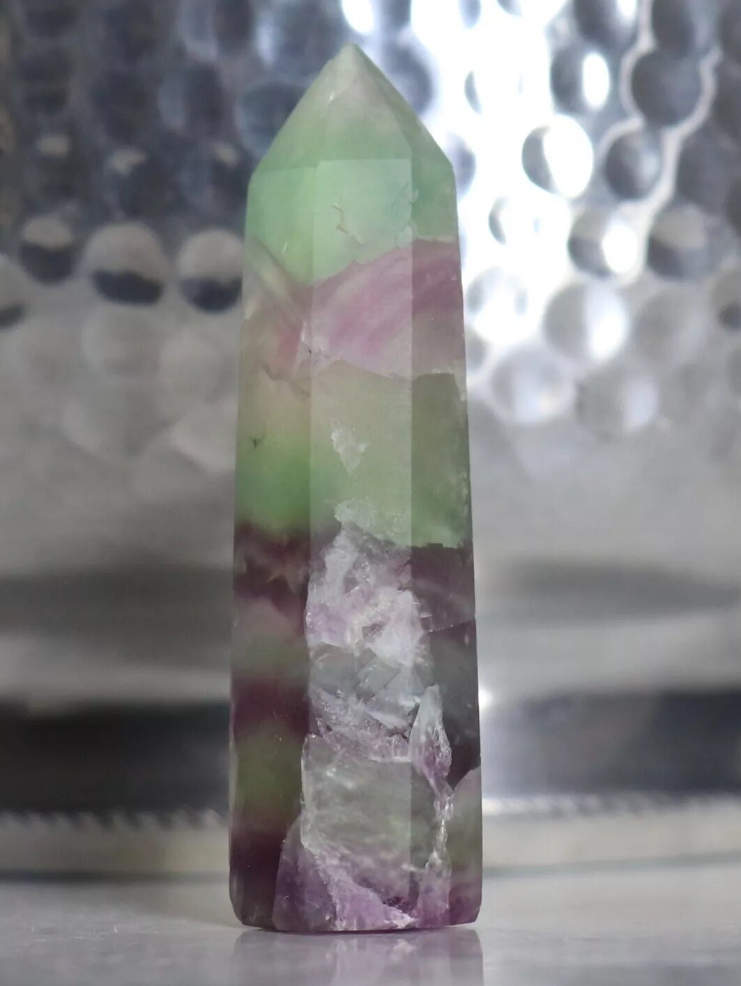 Stone of Self Confidence: Natural Fluorite Crystal Point Raw Tanzania +gift bag