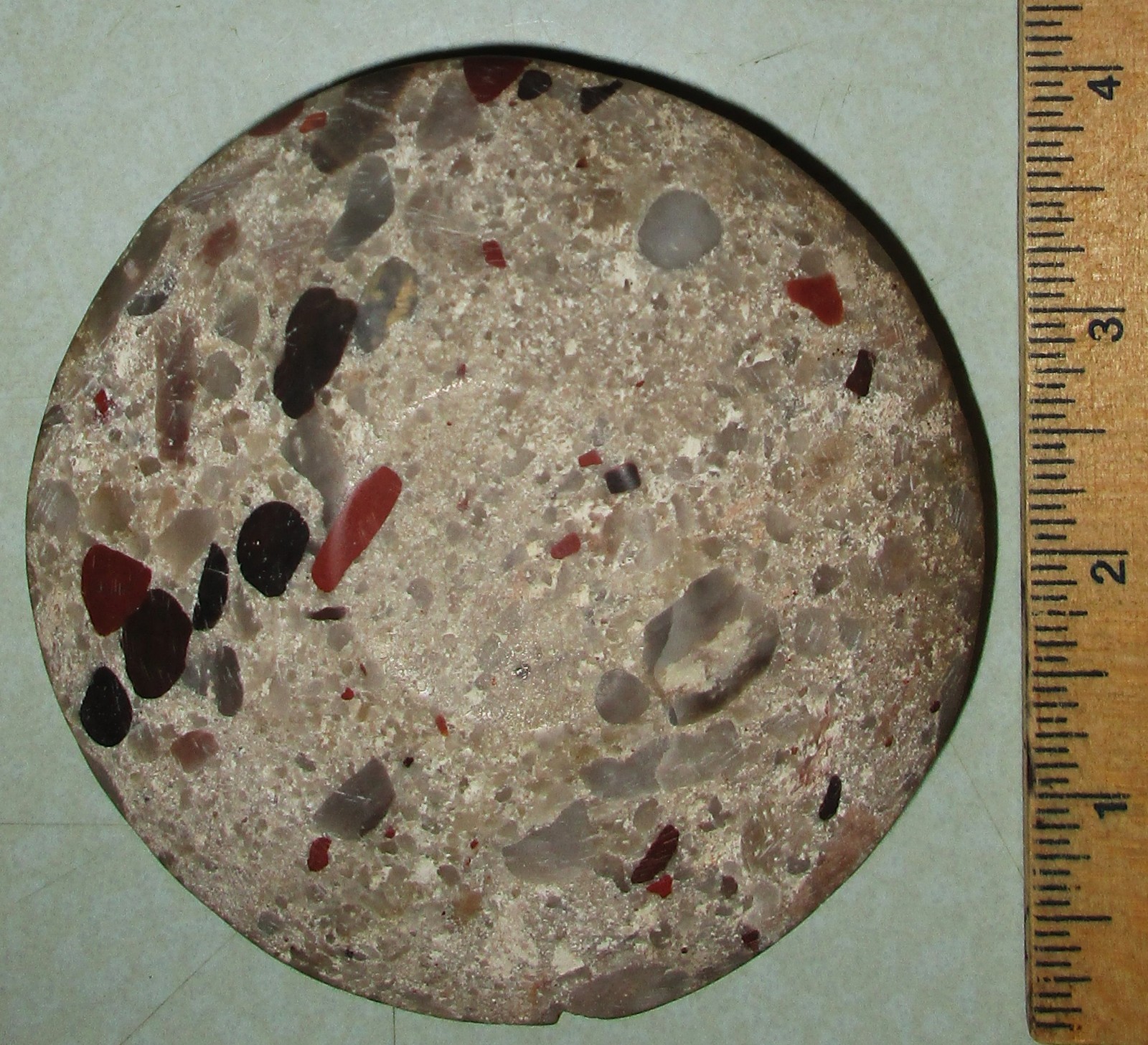 Very Nice Rare Conglomerate Salt River Discoidal - Authentic Indian Artifact Very Nice Rare Conglomerate Salt River Discoidal - Authentic Indian Artifact