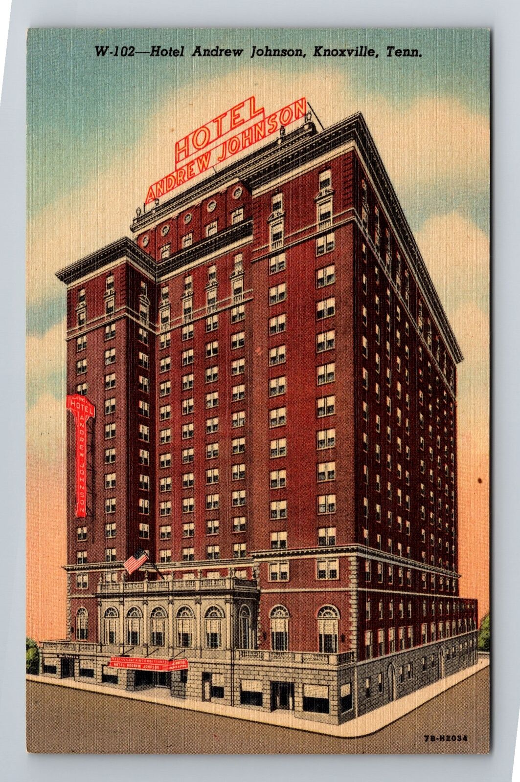 Knoxville TN-Tennessee, Hotel Andrew Johnson, Advertising, Vintage Postcard