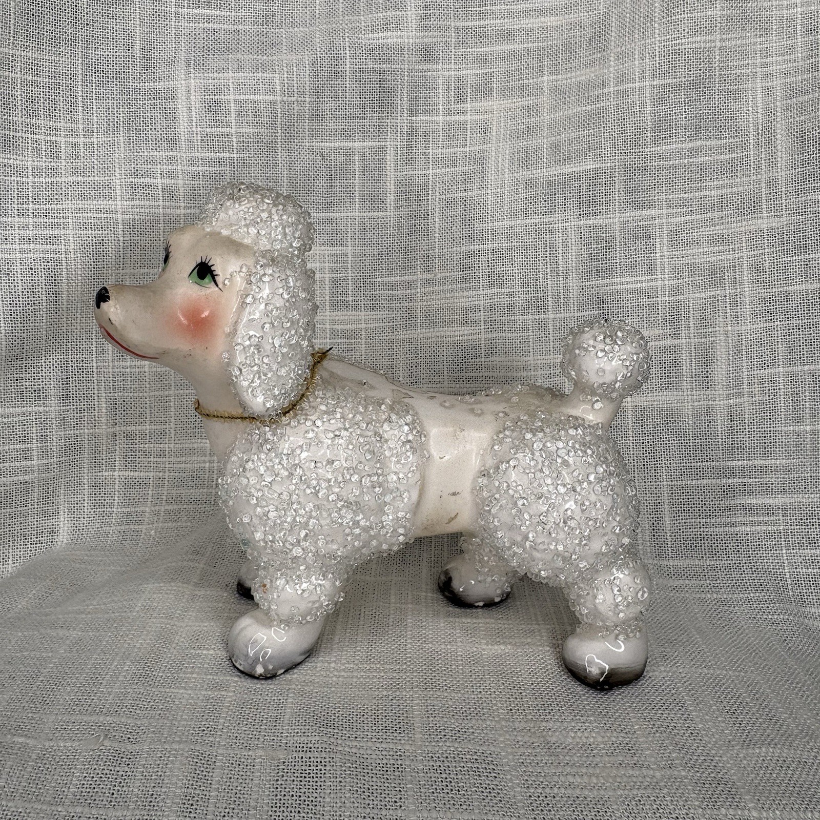 Vintage White Poodle Salt/Sugar Textured Figurine Dog Vintage White Poodle Salt/Sugar Textured Figurine Dog
