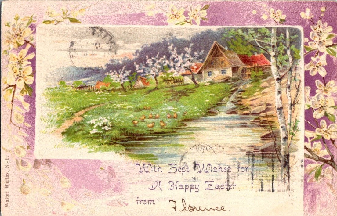 Vintage 1905 Easter Postcard Scenic Spring Landscape Walter Writes NY Vintage 1905 Easter Postcard Scenic Spring Landscape Walter Writes NY