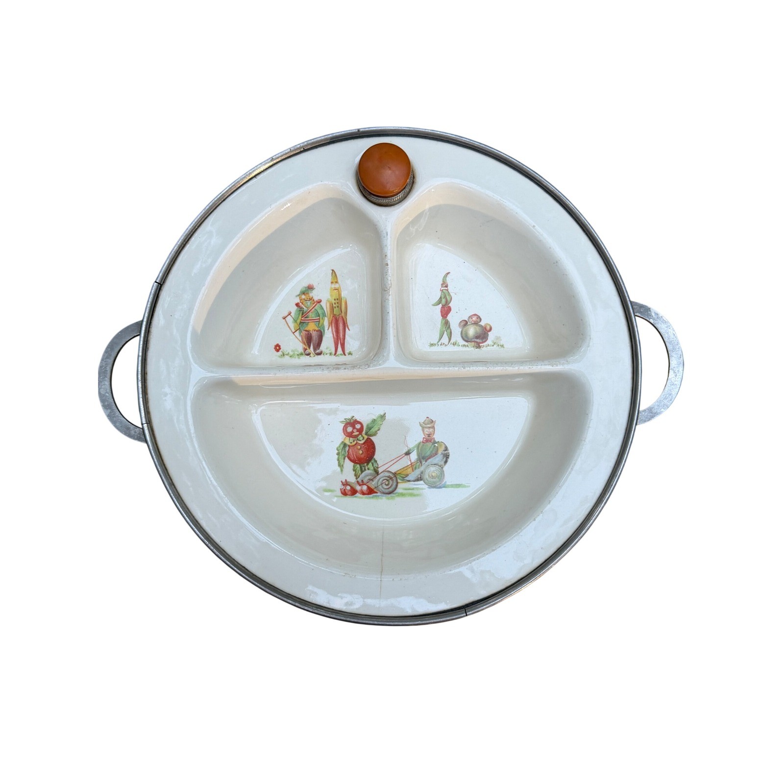 Jack Lantern Vintage Baby Food Warmer Chrome Ceramic 1950s Kitsch