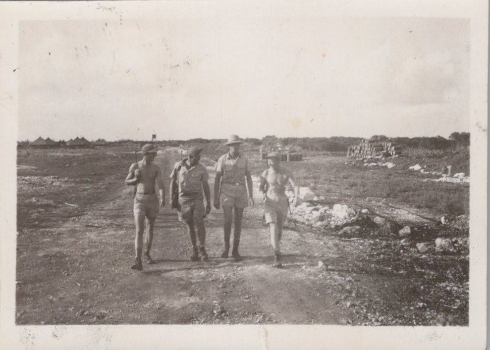 WW2 313th Bomb Wing Tinian USAAF Crew Stroll 1945 - Original Photo