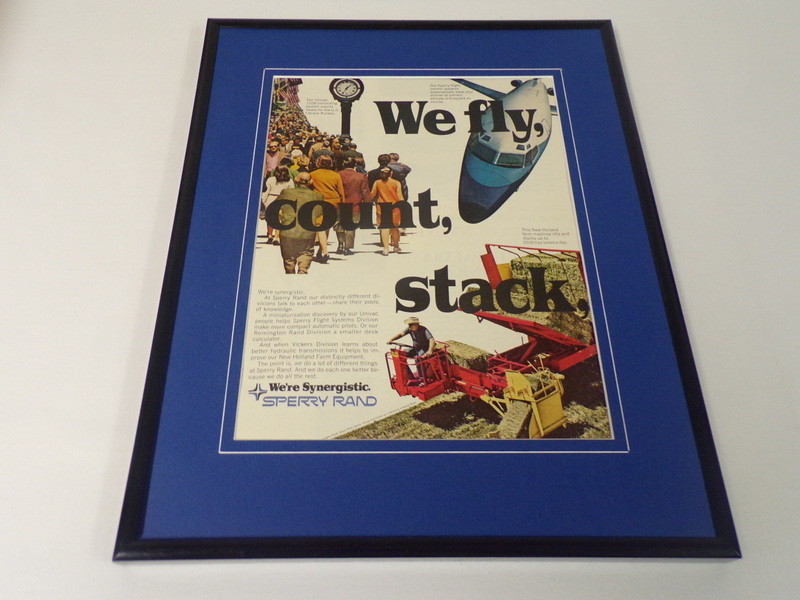 1969 Sperry Rand 11x14 Framed ORIGINAL Vintage Advertisement 1969 Sperry Rand 11x14 Framed ORIGINAL Vintage Advertisement