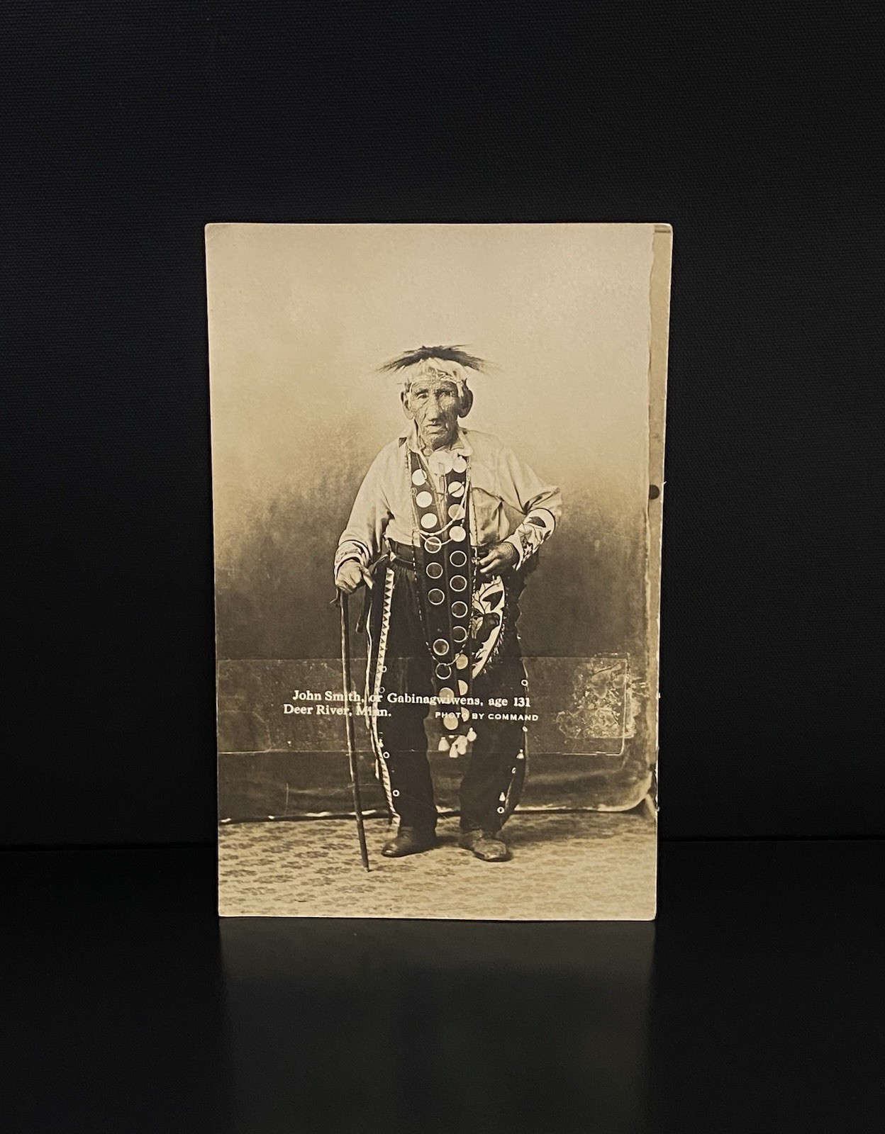 White Wolf AKA Chief John Smith Ojibwe Chippewa RPPC Real Photo Postcard #2