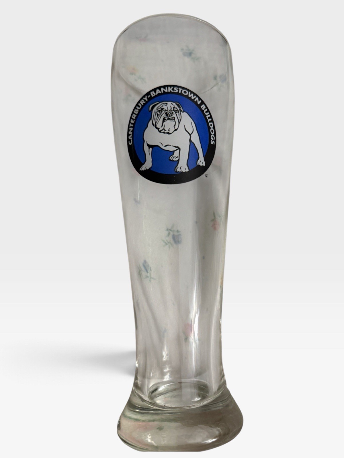 Vintage Canterbury Bulldogs NSWRL Rugby League Logo Pilsner Glass