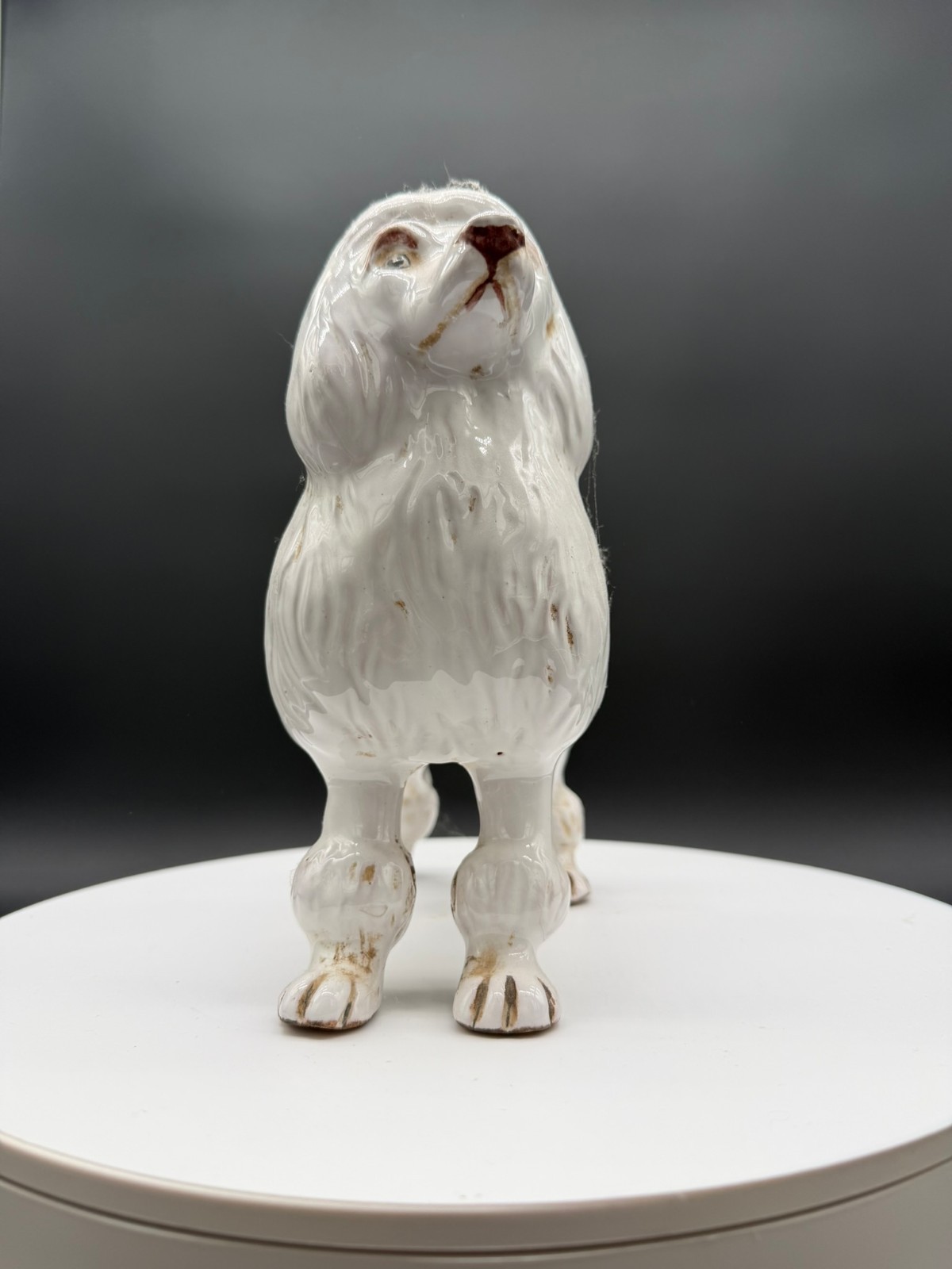 Italian Ceramic White Poodle Figurine
