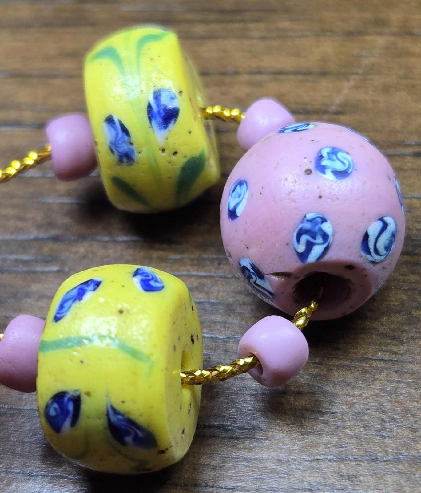 Fancy Rare Pineapple Set Of Antique Venetian Glass Trade Bead African BEADS 