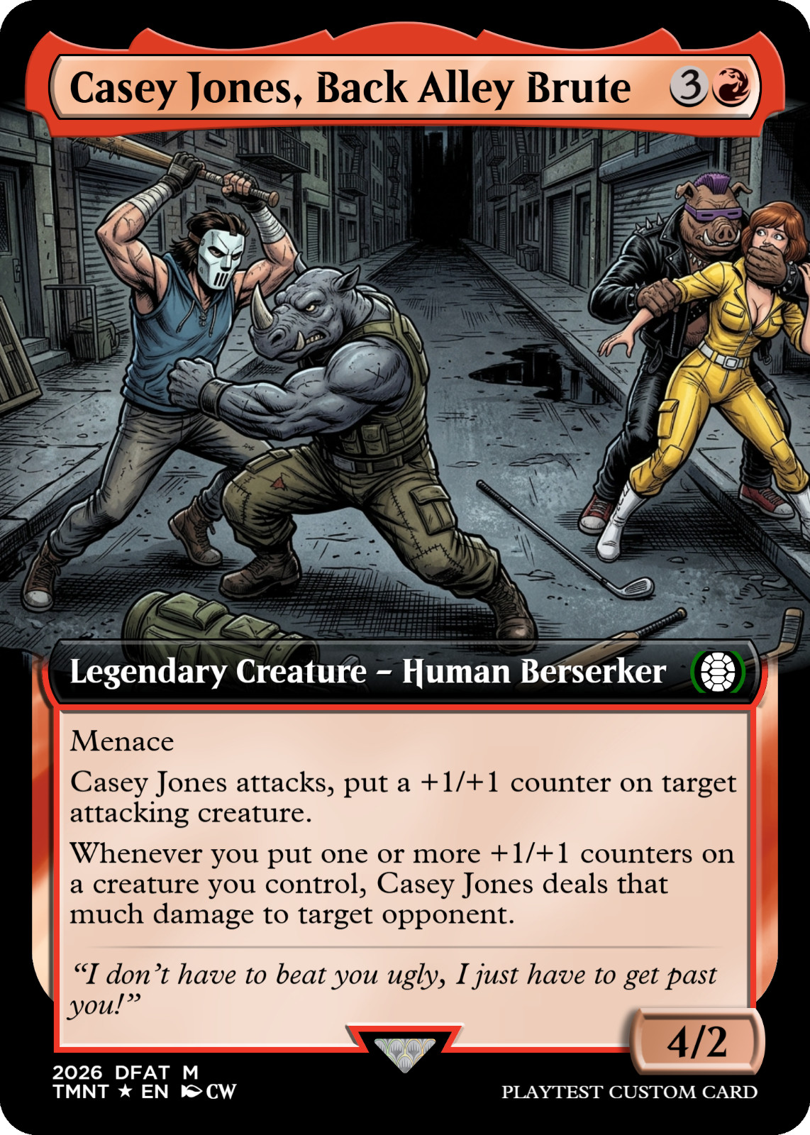 Casey Jones Back Alley Brute - April O'Neil TMNT MTG Proxy / Playtest CUSTOM