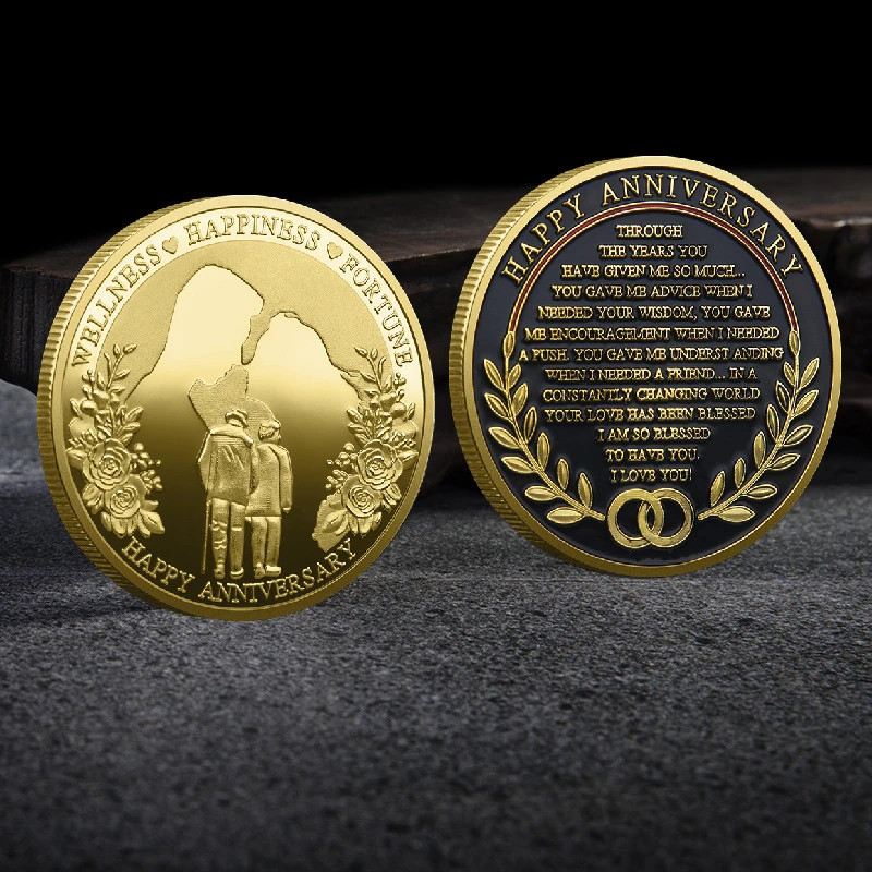 Happy Anniversary Challenge Coin Love Marriage Collectable Commemorative B 1-pc